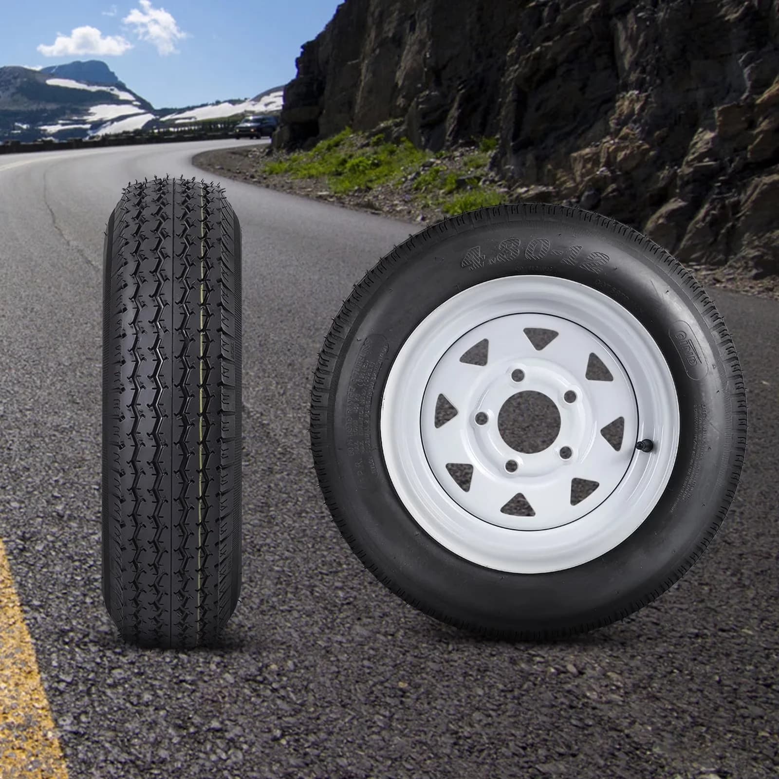 Lawn Mower Tire Professional with Universal Fit, All-Weather, 2 Pack Trailer on Rims - Model 893053