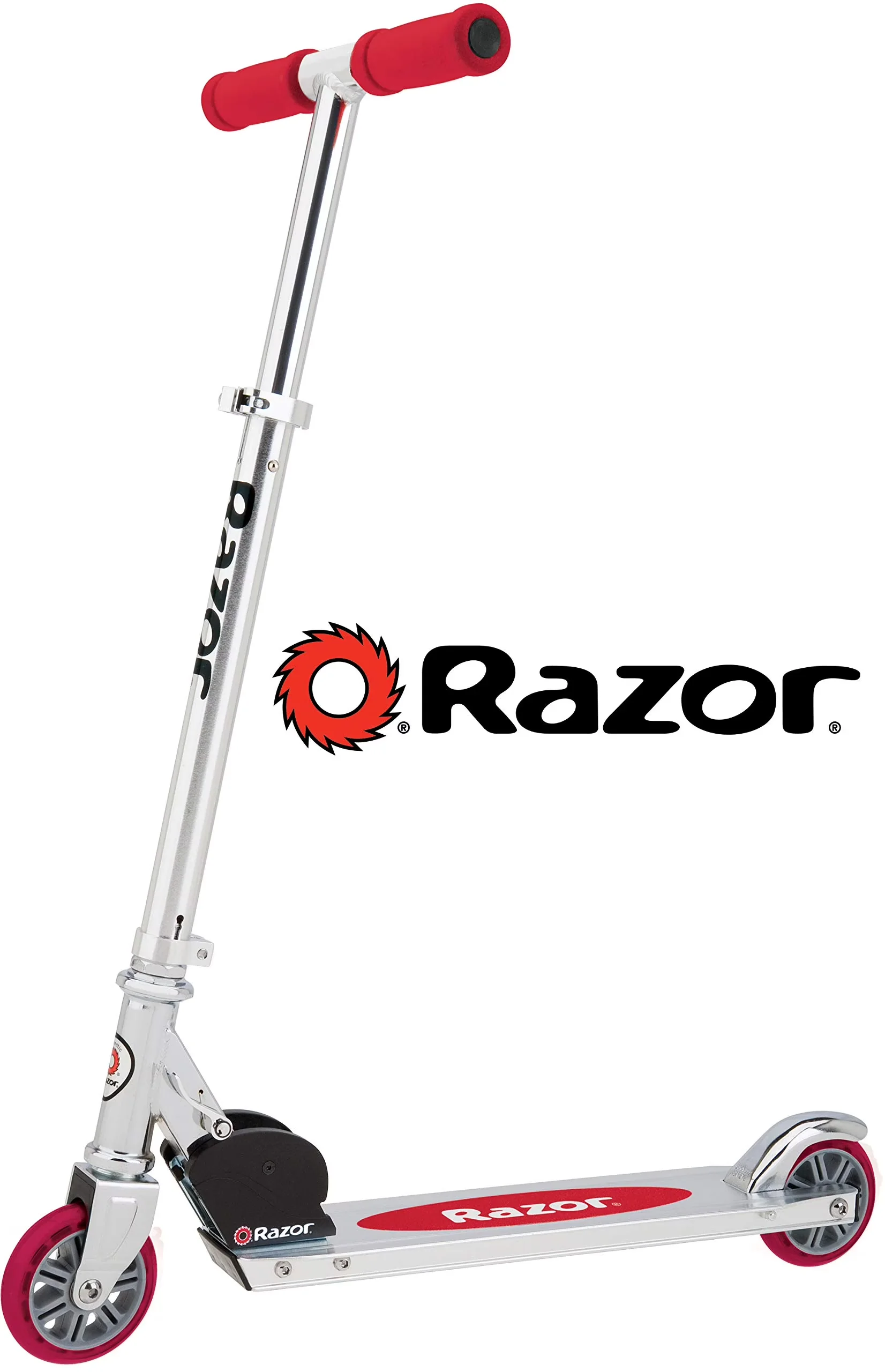 Scooter Modern with Foldable, Aircraft-grade aluminum t-tube and deck, A Kick - Aluminum Red Model 026A54