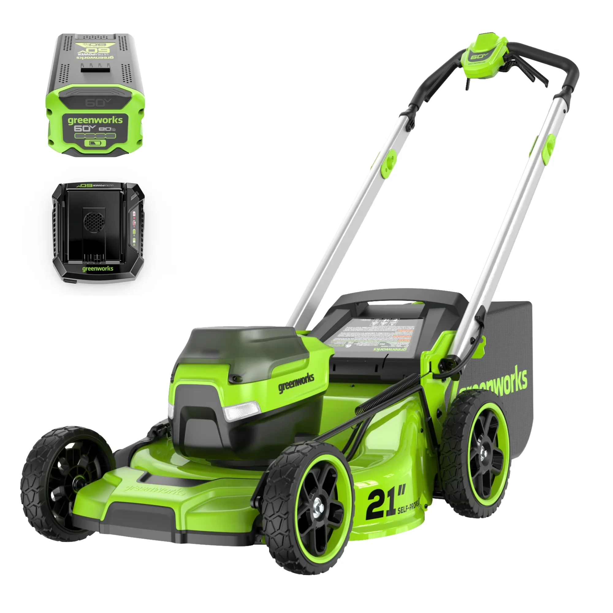 Push Mower Innovative with Battery, 60V, 60V 21" Self Propelled Lawn - Low Maintenance Model E2E897