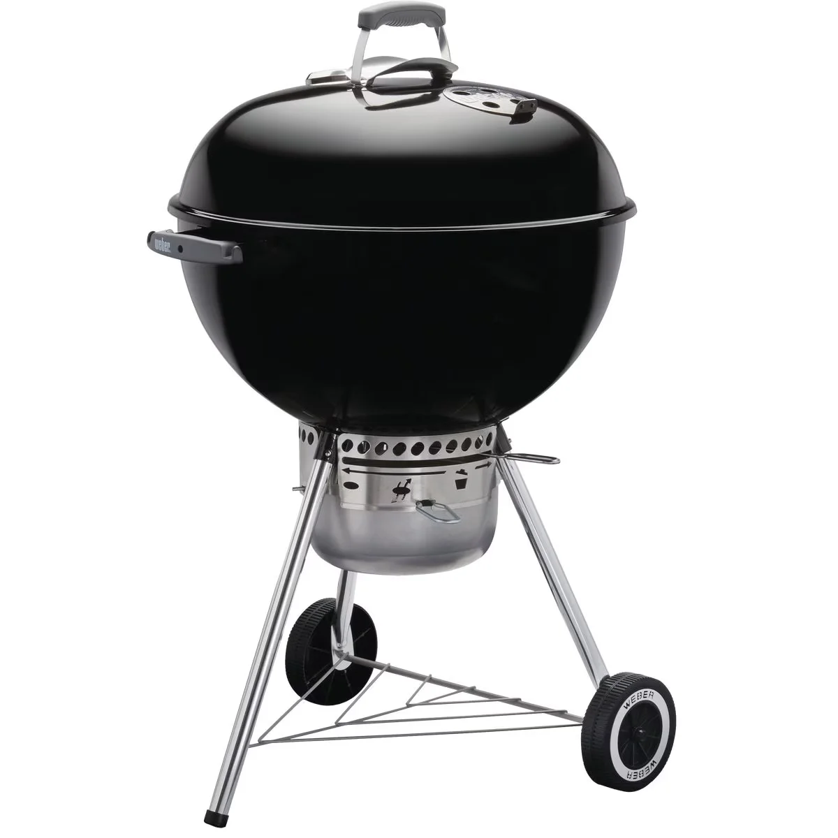Charcoal Grill Essential with Thermometer, 22" Kettle - Porcelain Enamel Black Model 175BA6