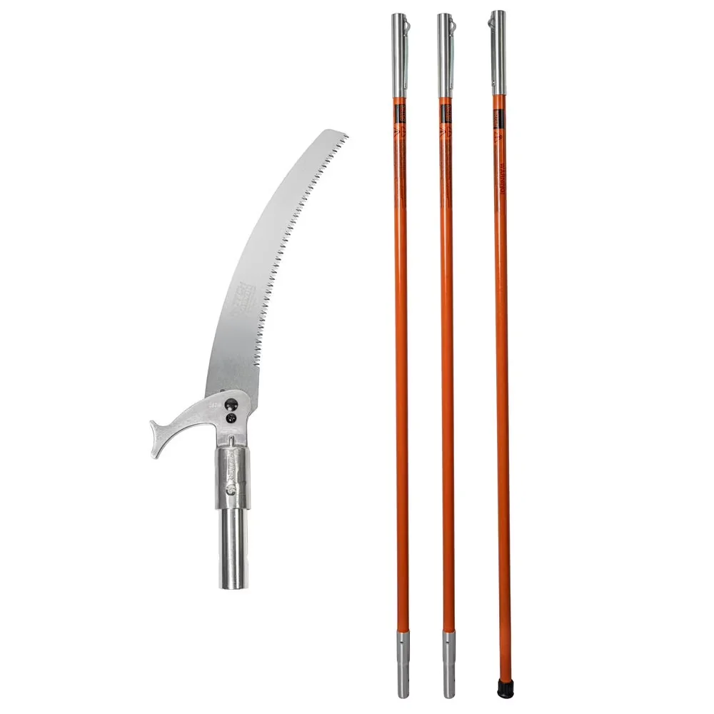 Modern Pole Saw with Telescoping, 18’ Set, Impulse-Hardened Teeth - Orange Model A7CACB
