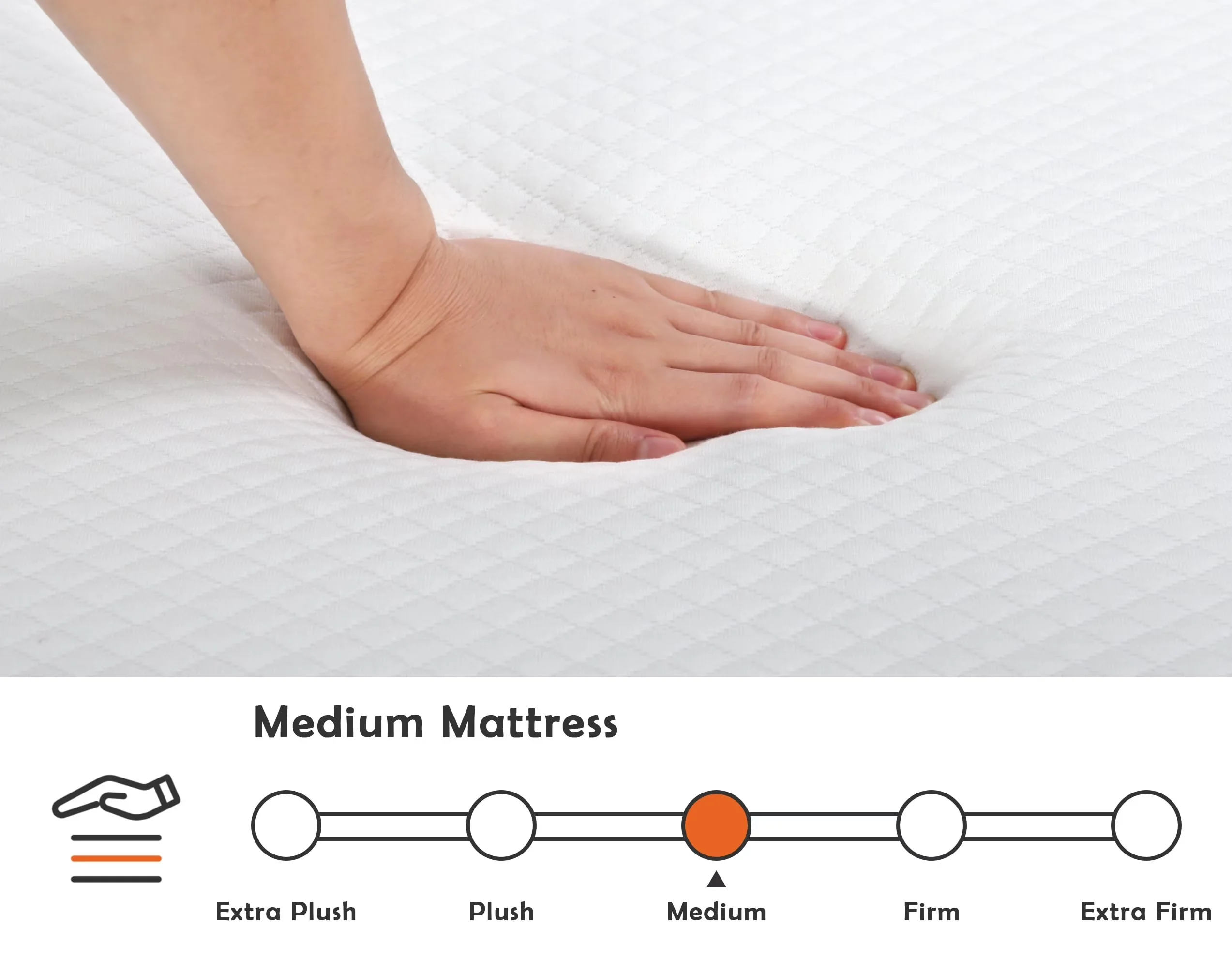 Essential Mattresses Accessory with Cooling Technology, Removable Cover - White Gel Memory Foam Model 807D0C