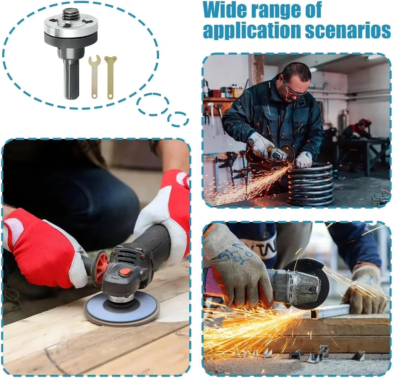 Drills Driver Quality with Drill to Angle Grinder Adapter Kit - 2pcs - Industrial Grade Model A8FEC3