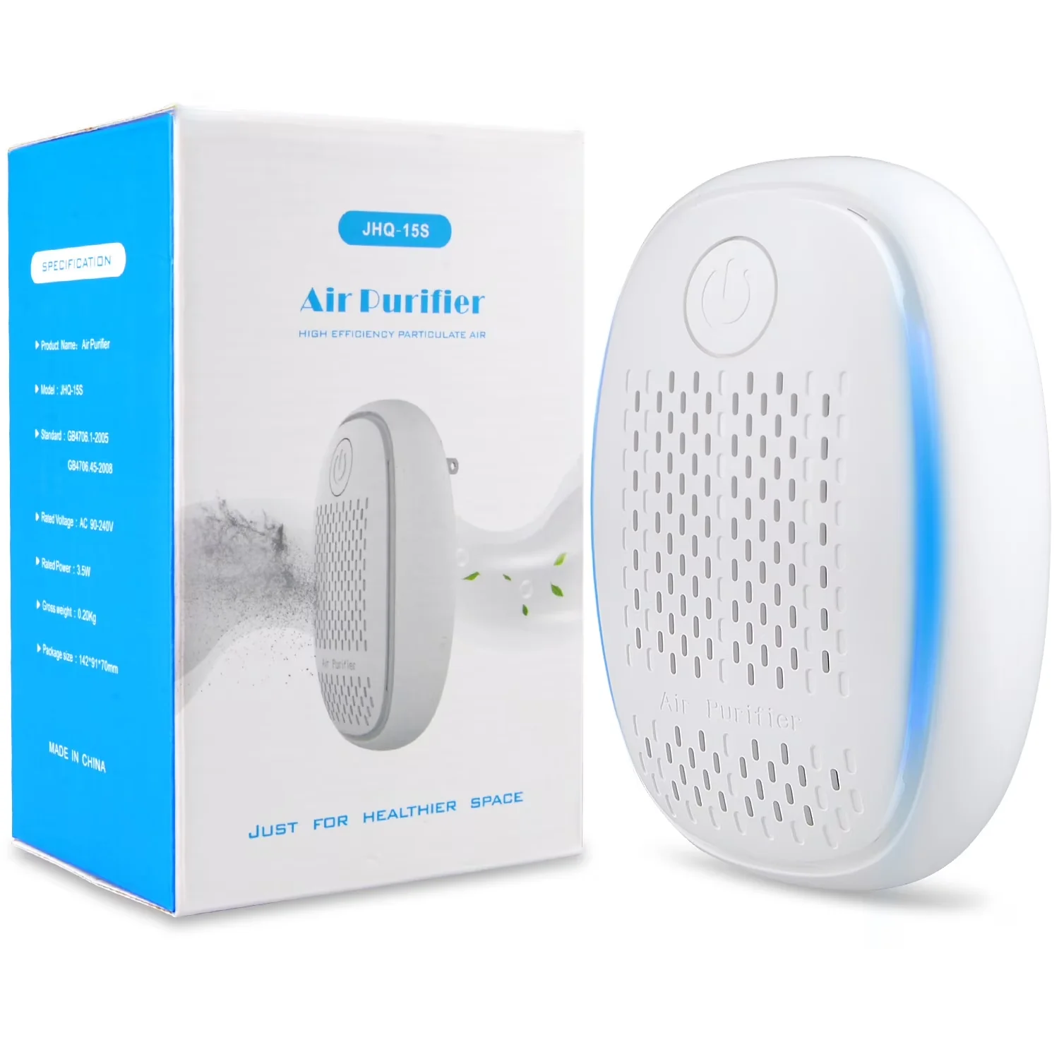 Professional Air Purifier with Filter Change Indicator, Plug in Purifiers - White for Home, Bedroom Model D8BF2C