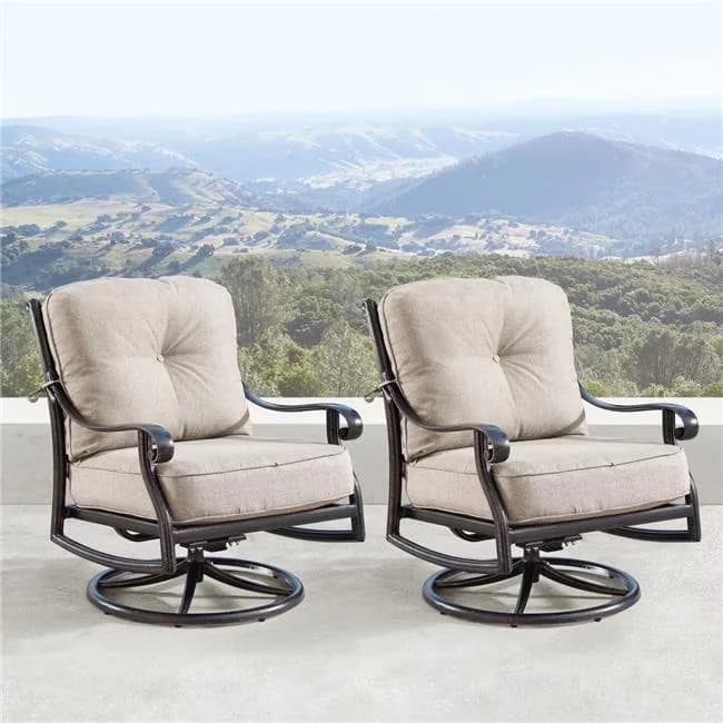 Efficient Patio Dining Set with Storage, Weight: 227.2 lbs, Shape: Square - Bronze Aluminum And Polyester Model 6292D3