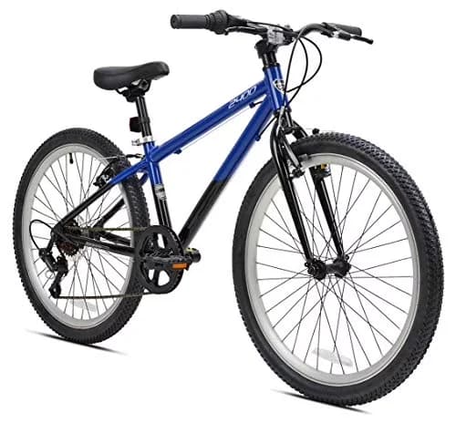 Kids Bike Classic with Lightweight, Shimano 7 Speed Drivetrain, Black/Blue - Blue Model E37553