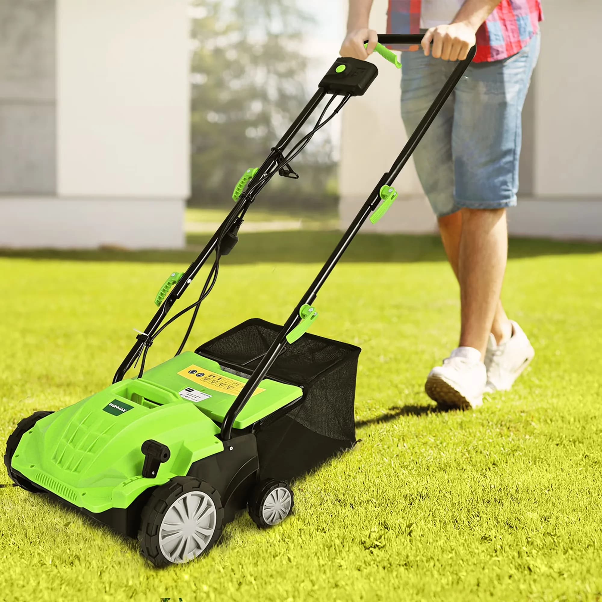 Stylish Push Mower with Adjustable Cutting Height, 40L Collection Bag - 12A Model 08F9C1