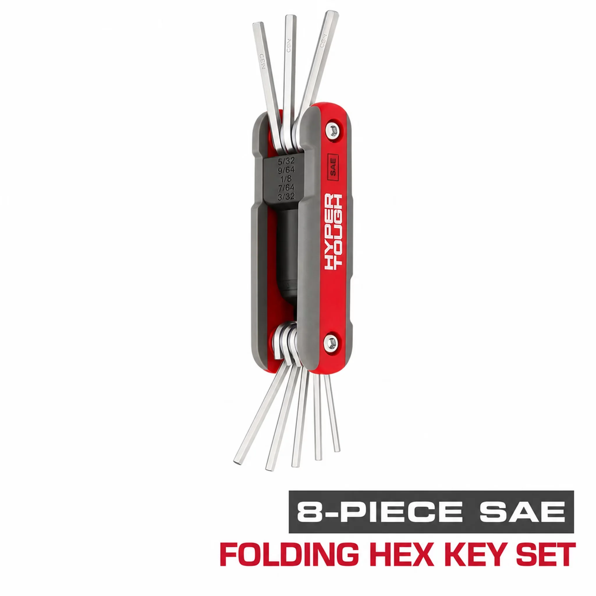 Hand Tool Quality with Folding, Heavy-Duty, Heavy-Duty Folding SAE Hex Key Set - Model 521156