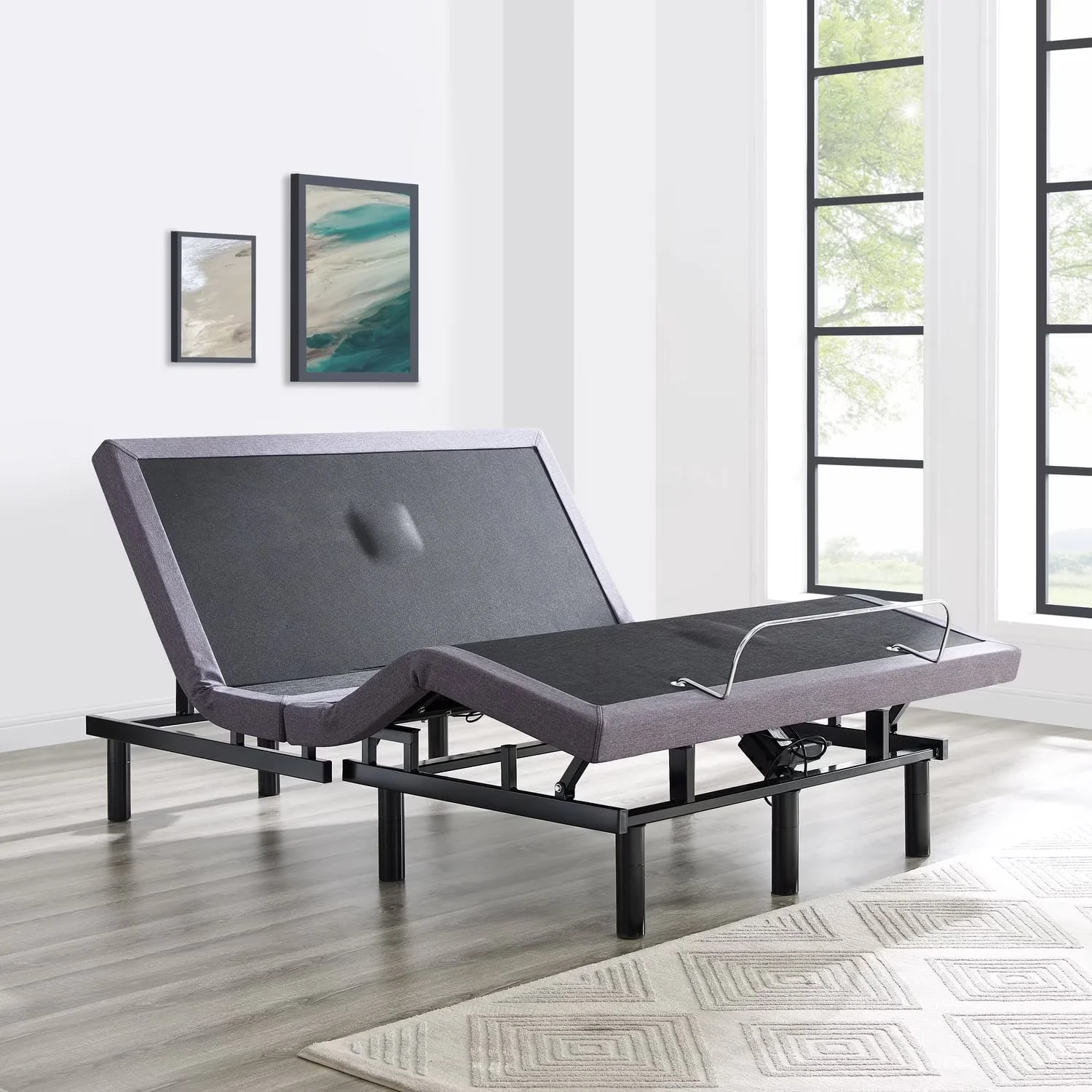 Durable Mattresses Accessory with Wireless Remote, Twin-XL, Adjustable Bed Frame - Green Metal Model 4EE355