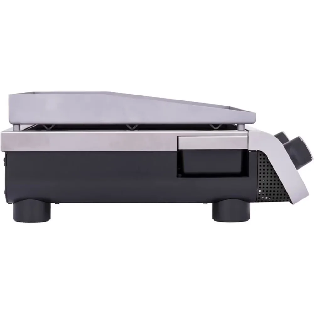 Stylish Flat Top Grill with Portable, 18,000 BTU’s, 2-Burner Portable Tabletop Gas Griddle - Heavy Duty Steel Silver Model 8D45E8
