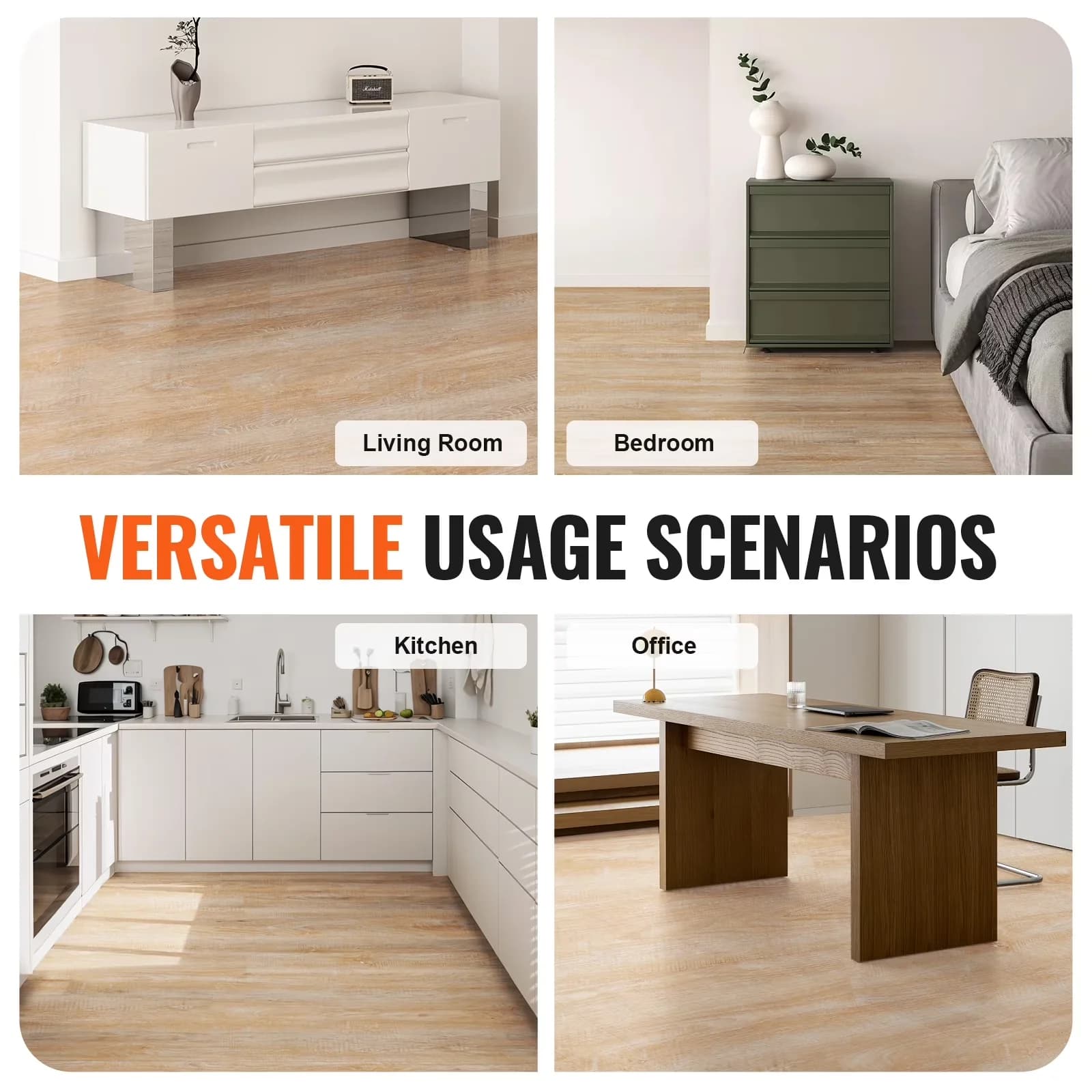 Grey Vinyl Flooring Vinyl Plank Flooring Premium with Interlocking, Easy Installation - Brown Pvc Model 668C3C