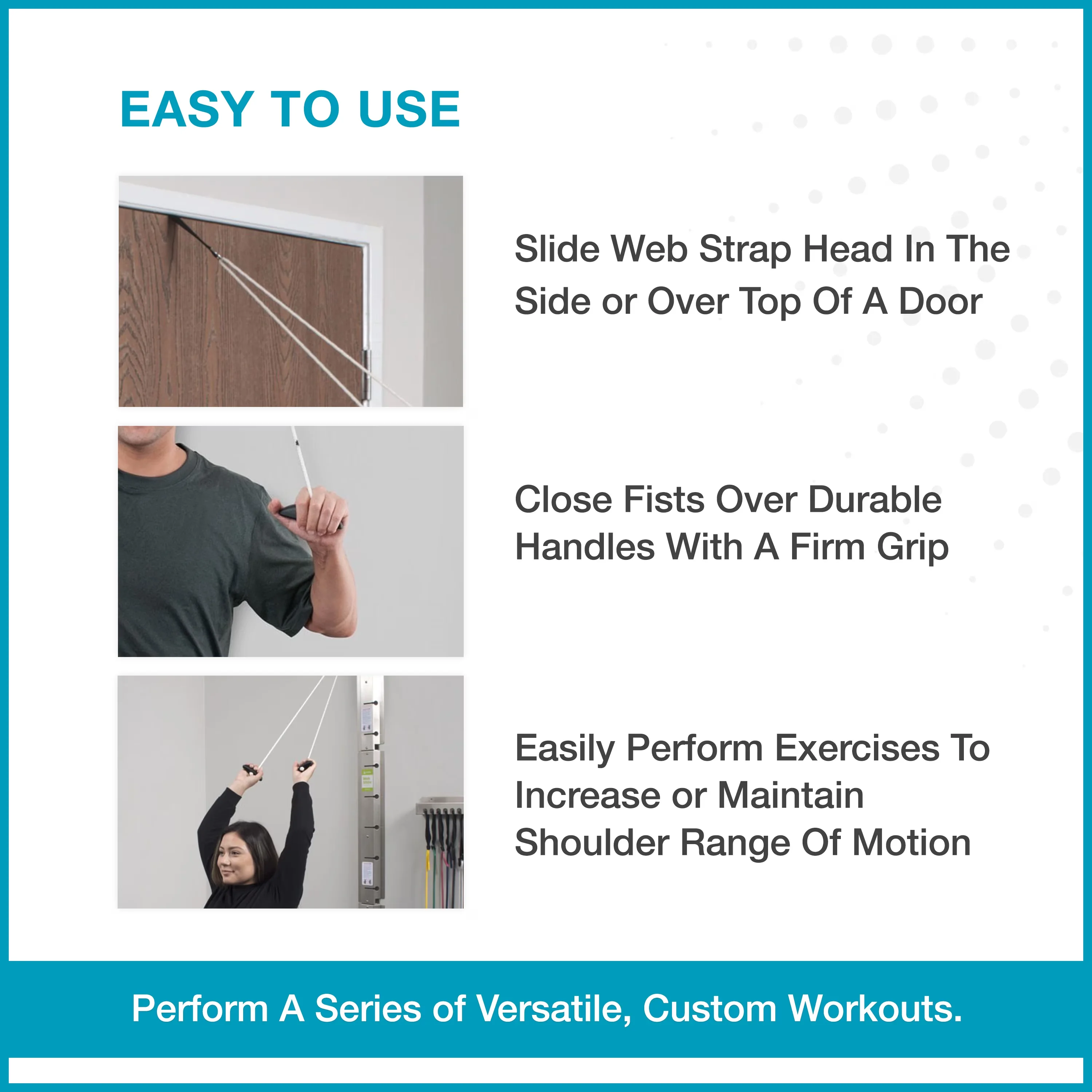 Quality Home Gym Accessory with Anti-Slip, Ergonomic Handles and Web Strap, Model 240 - Latex-Free Multicolor Model 0D1B93