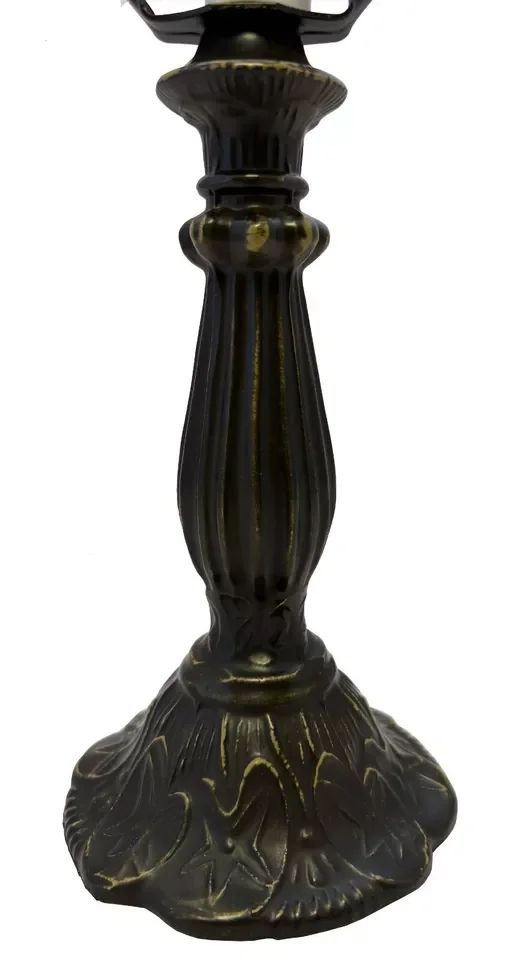 Classic Lamp with LED, Tiffany Lamps, Lily Metal Base - Bronze White Metal Model B92681