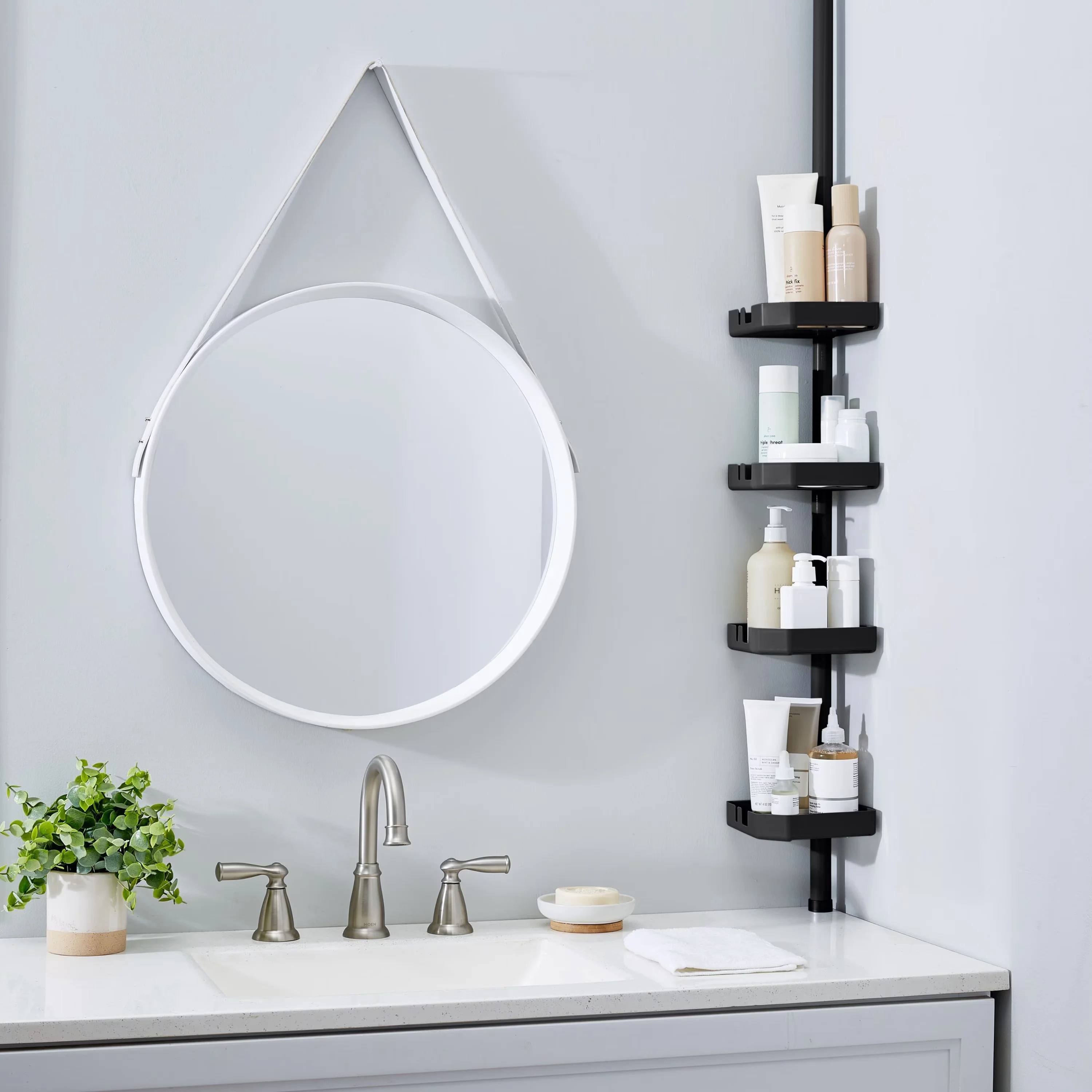 Bathroom Renovation Stylish with Expandable, Can adjust height from 48"-101”, Dimensions: 5.91" x 5.91" x 48"-101” - Ps, Aluminium,... Model 703288