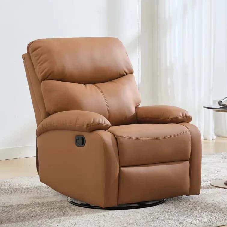 Quality Patio Chair with Lumbar Support, Modern - Beige Leather for Small, Living Model E1F34B