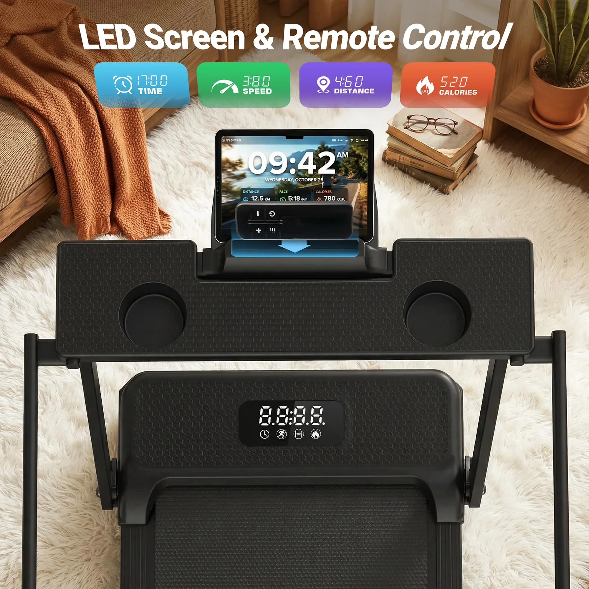 Premium Home Gym with LED, Adjustable, Digital Display - Steel Black for Home Model 7938BD