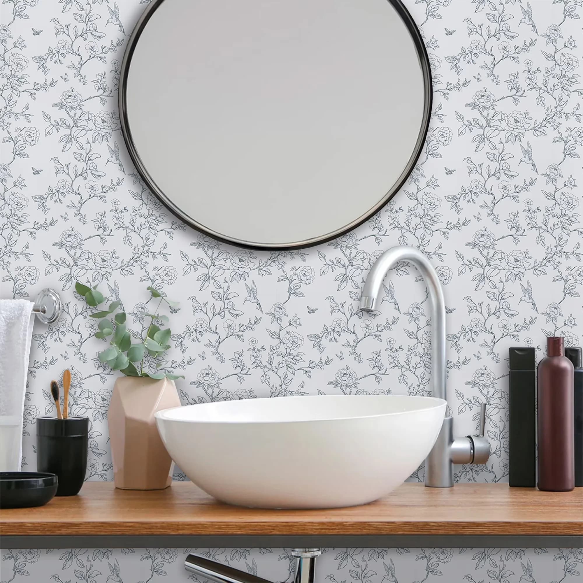 Innovative Wallpaper with Material: Vinyl - Multicolor Pvc for Home Floral Model B9F332