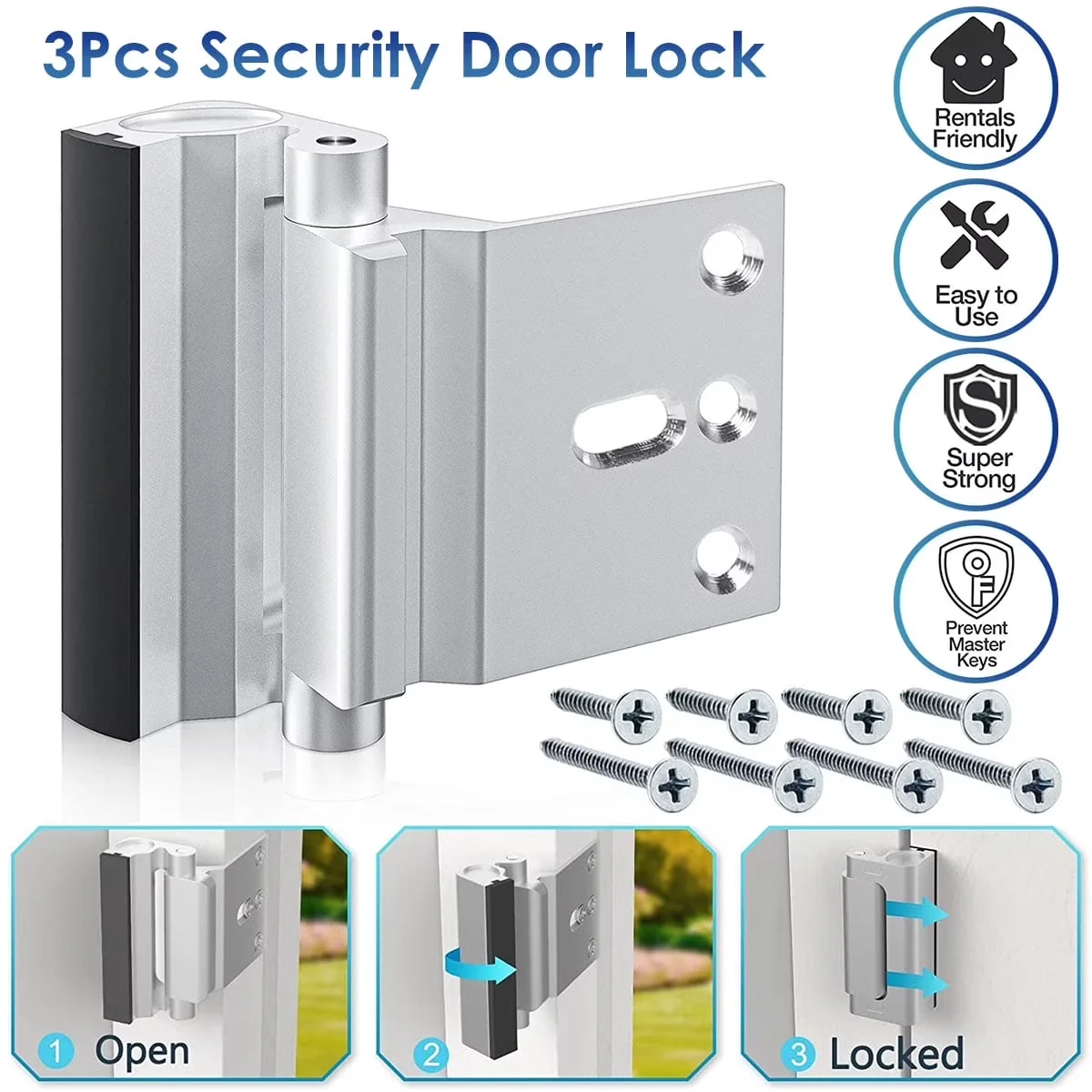Kitchen Renovation Sleek with Adjustable, 3Pcs - Aluminum Alloy 3" 3inch Model 6F3DC9