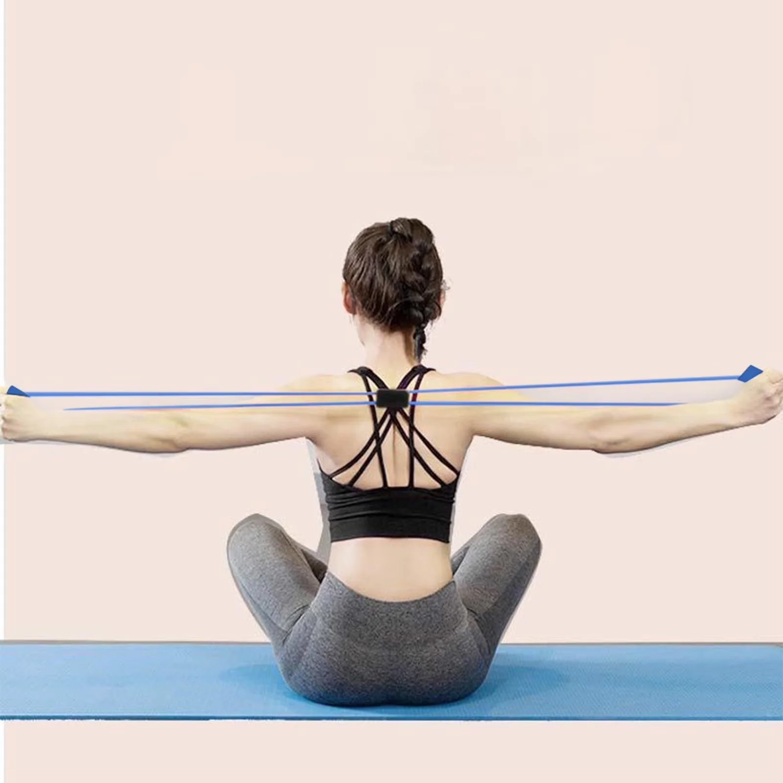 Modern Home Gym with Resistance Band, Chest Expander, Stretch Fitness Strap - Silica Gel Blue for Home Model A0F2BA