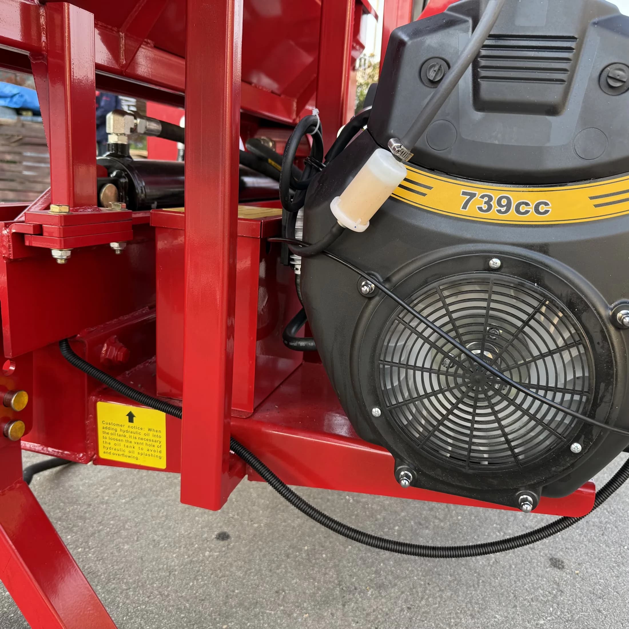 Modern Logsplitter with Wheeled, 6-Way Wedge, 27-Ton Firewood Processor - Red Model 578817