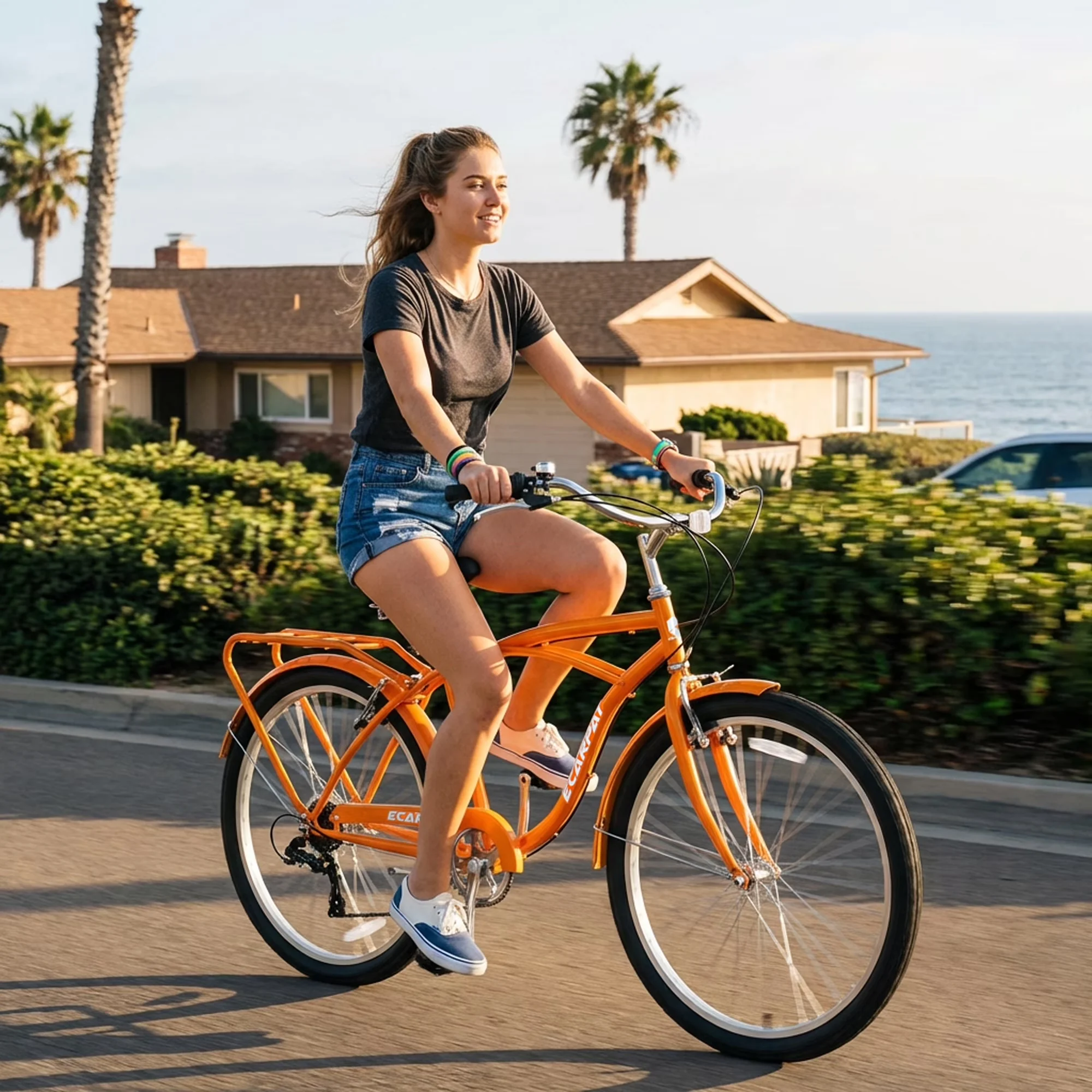 Stylish Cruiser Bike with 26 Inch Beach, Bike Type: Beach Cruiser Bike - Gold Model 3E9058