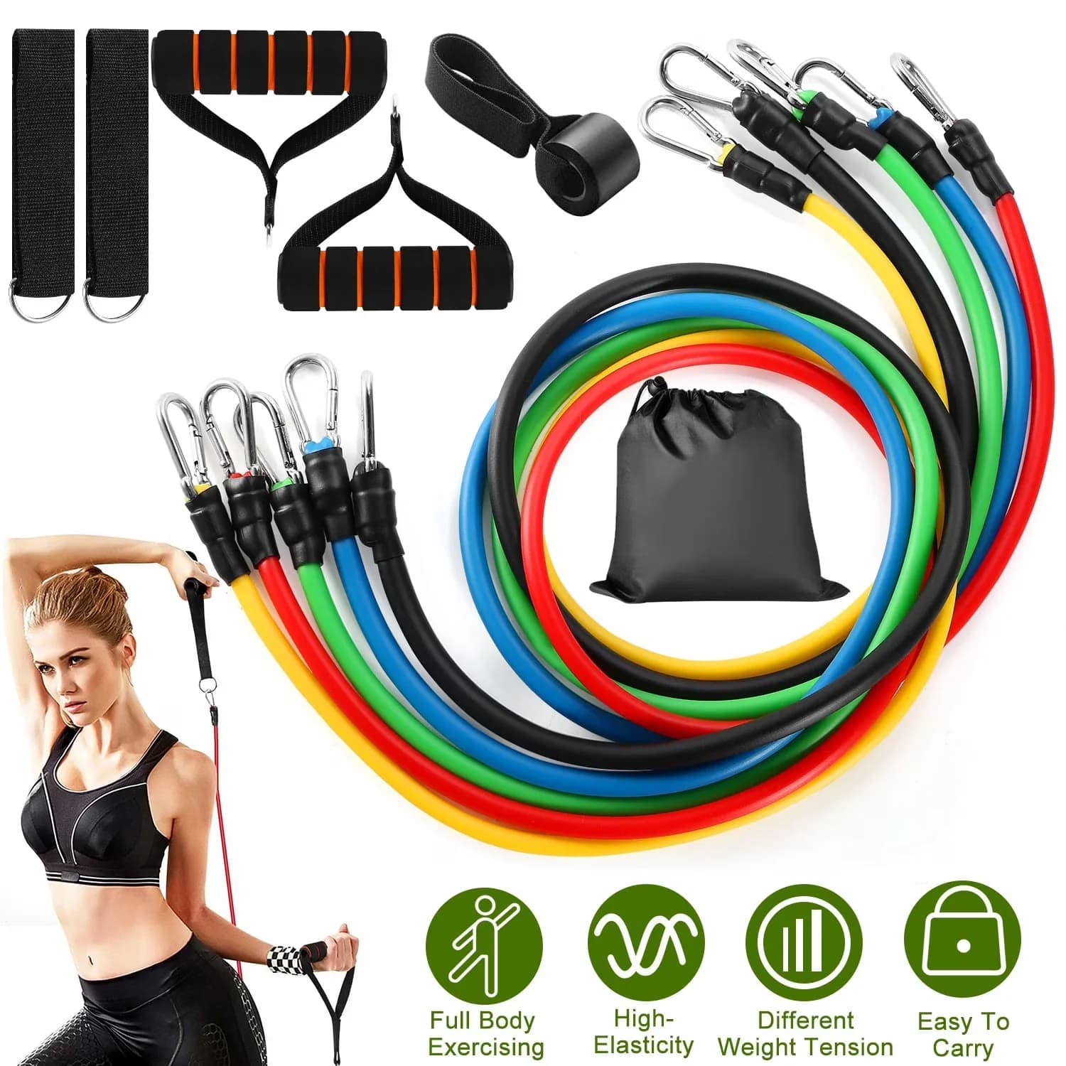 Professional Home Gym with Anti-Slip, Door Anchor and Handles - Tpe Multicolor for Home Model 19EBC6