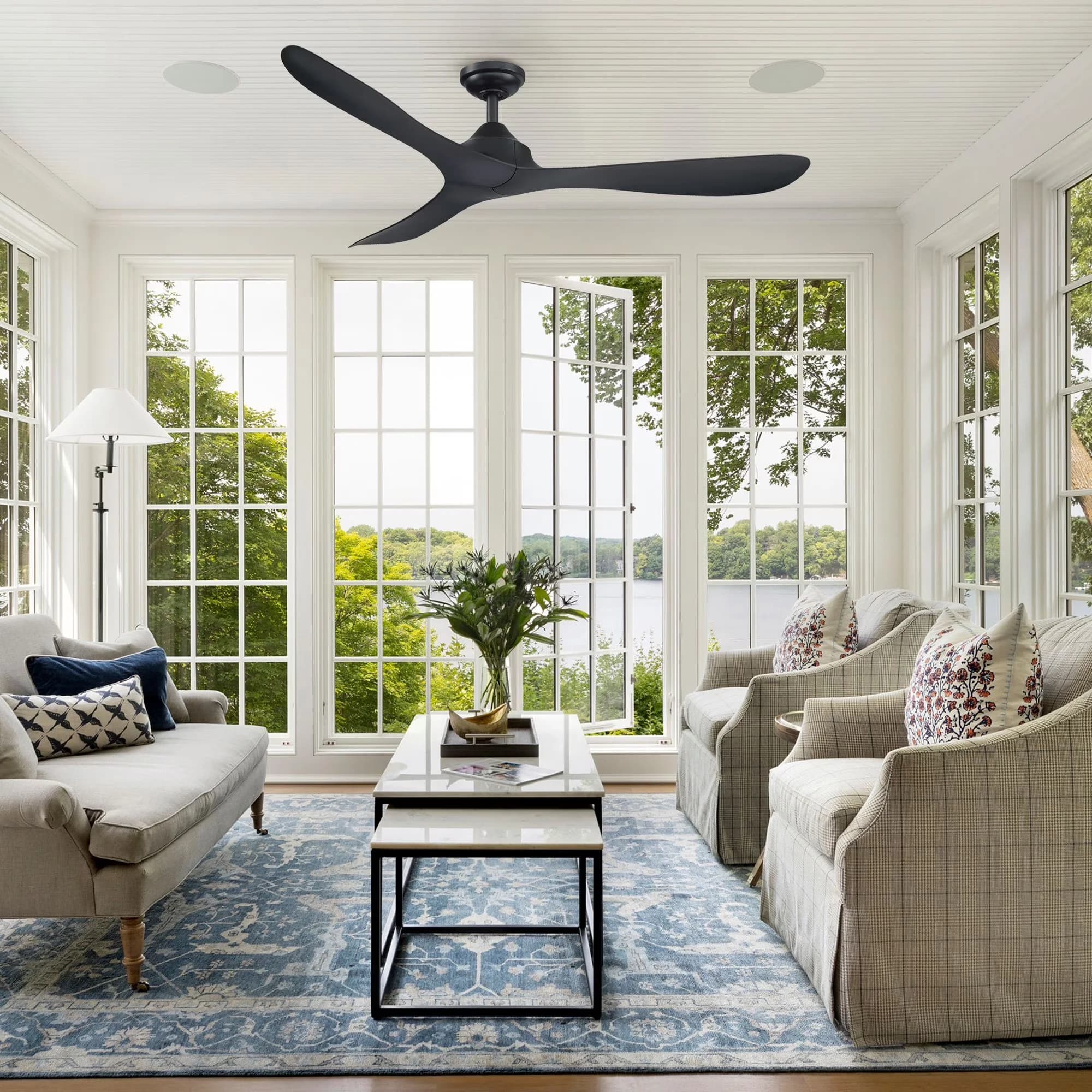 Essential Ceiling Fan with Remote Controlled, Energy Efficient - Black Model E2779D