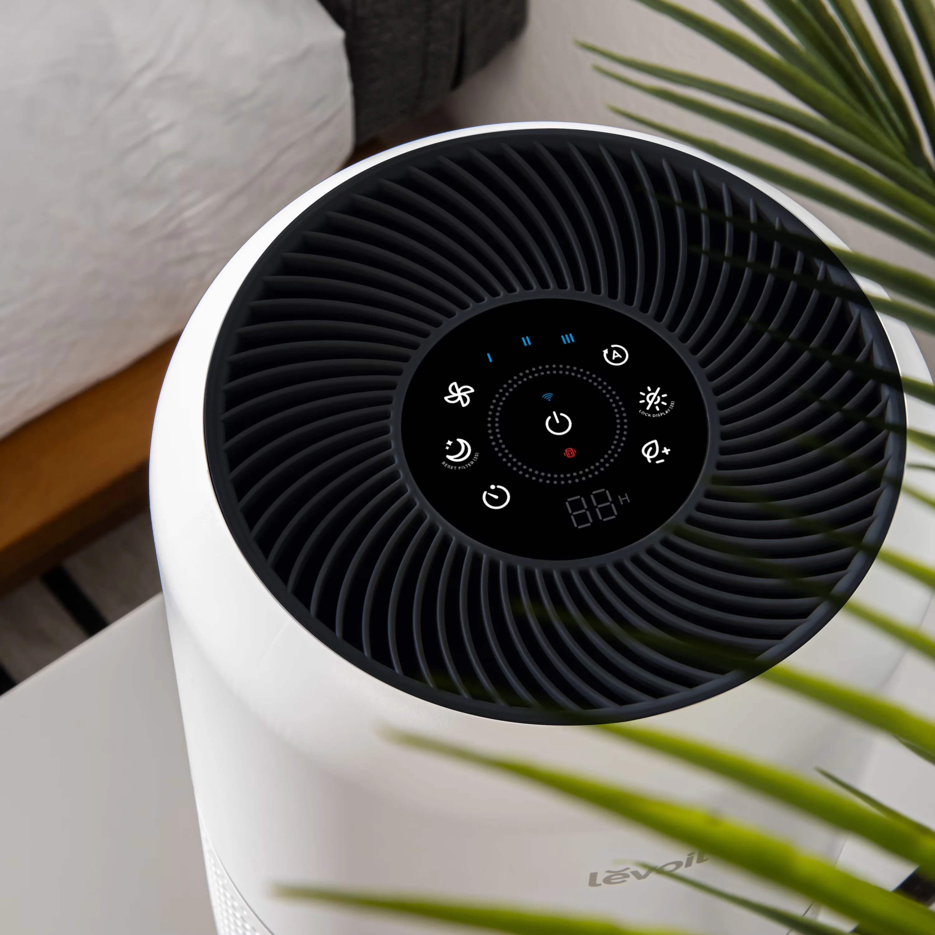 Stylish Air Purifier with Automatic Shut-Off, Variable Speed, Smart Technology Capable - White for Large Model C2E747