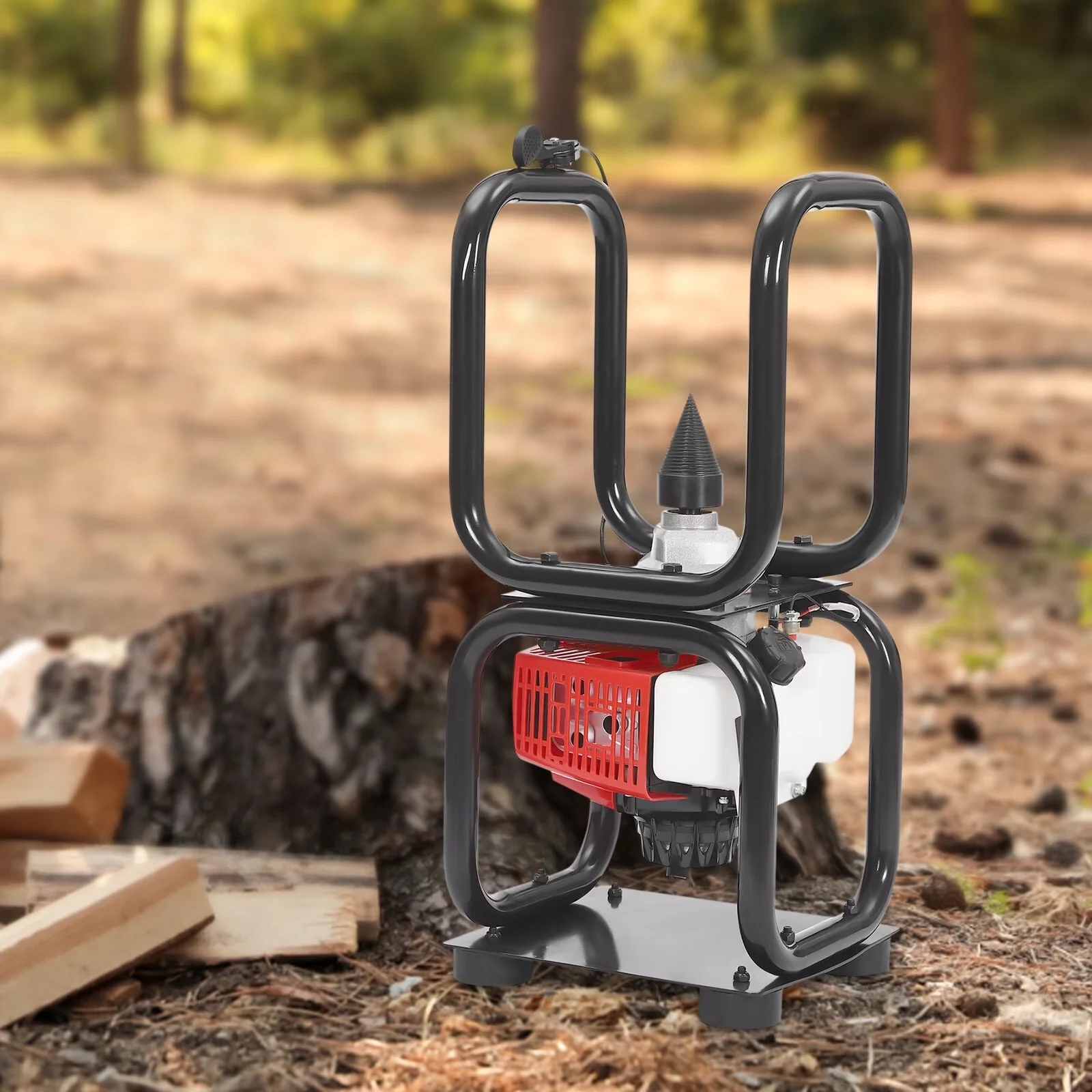 Logsplitter Sleek with Wheeled, 0.4Gal Fuel Tank, 2-Stroke 64CC Gas Powered Wood Splitter - Black Model 46AE9A