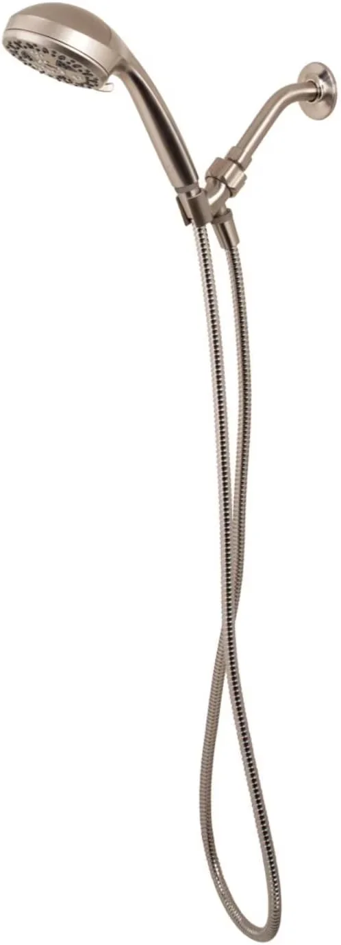 Versatile Shower Head with Easy To Clean, Handheld, 4 1/2" Handheld w/ 6 Sprays - Silver Metal Model 76E932