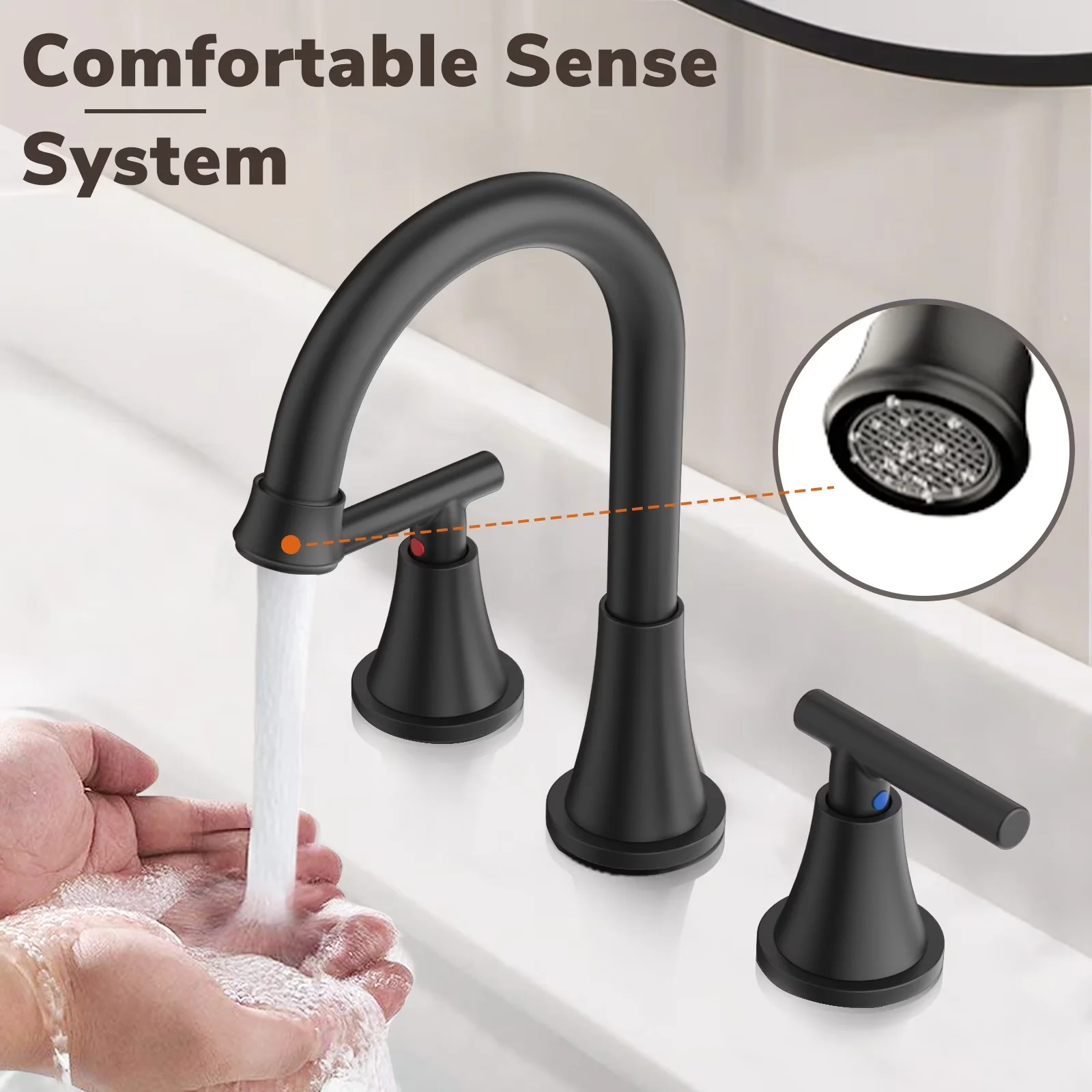 Plumbing Essential with Easy To Install, Water Saver - Sus304 Stainless Steel Black Model D3BA26