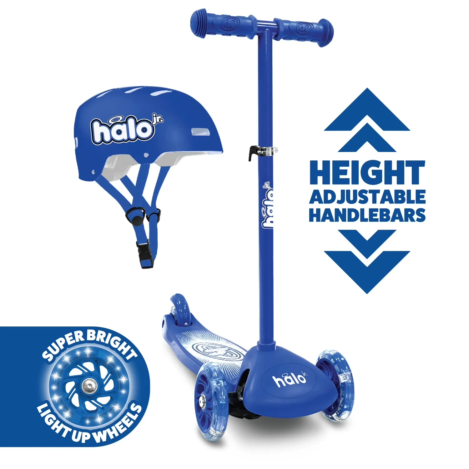 Sleek Scooter with Compact, Portable, Lightweight - Rubber Blue Wheel - Contemporary Style Model C69E43
