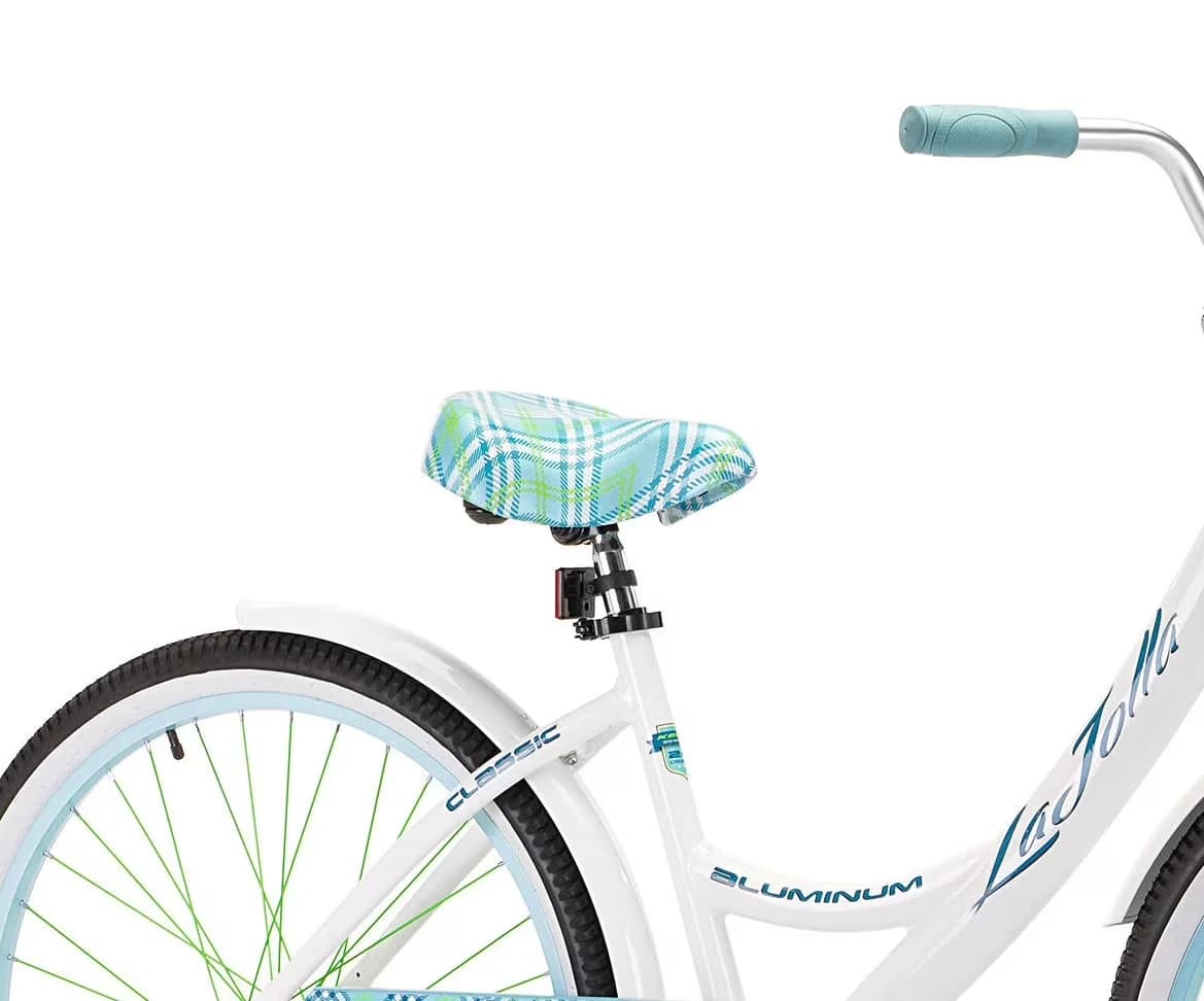Cruiser Bike Essential with Adjustable Seat Height, Hi-Tensile steel fork - White Model A33CBF