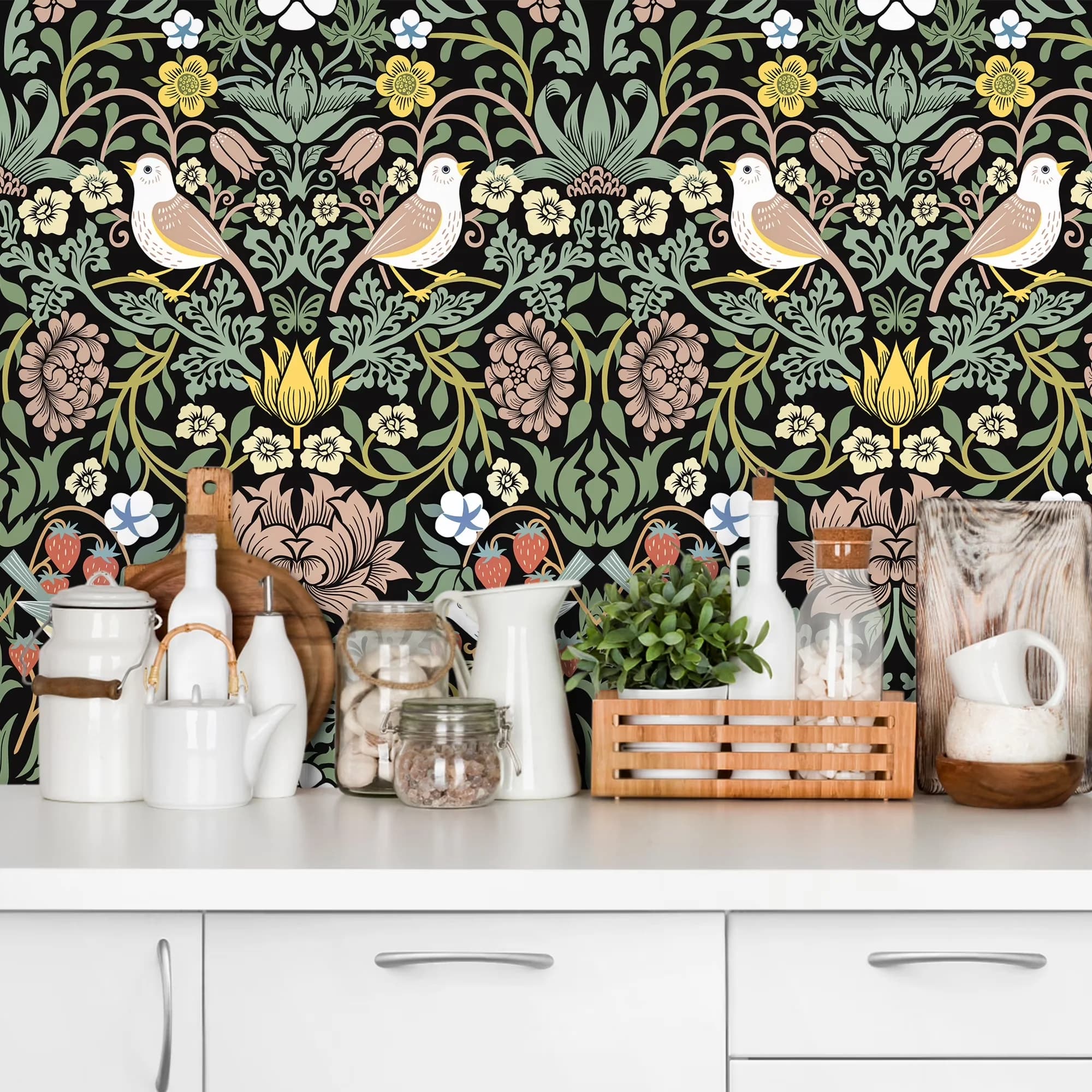 Sleek Wallpaper with Removable, Coverage: 14.5 square feet, Size: 17.7" x 118" - Green Paper for Home Model D8BC71