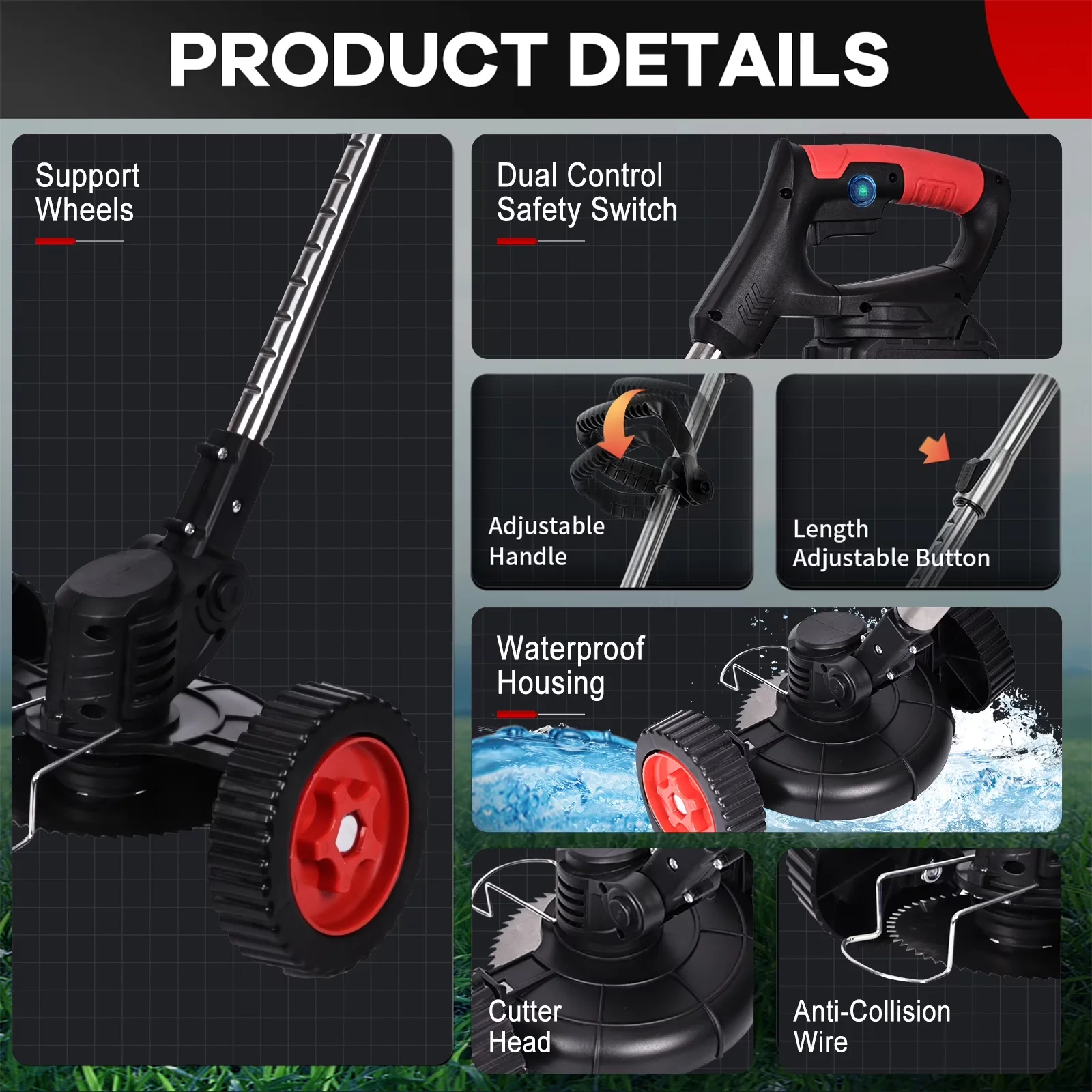 Compact String Trimmer with Battery, 42V, Extendable - Premium Collection Model 2FC50F