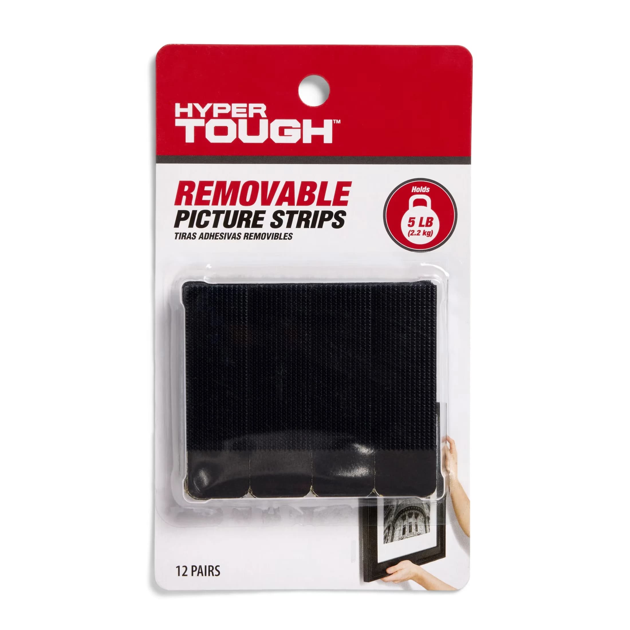 Damage-Free Hanging Essential with Easy Installation, Strips - Hook And Loop Adhesive Strips Black for Small Model D2DF78