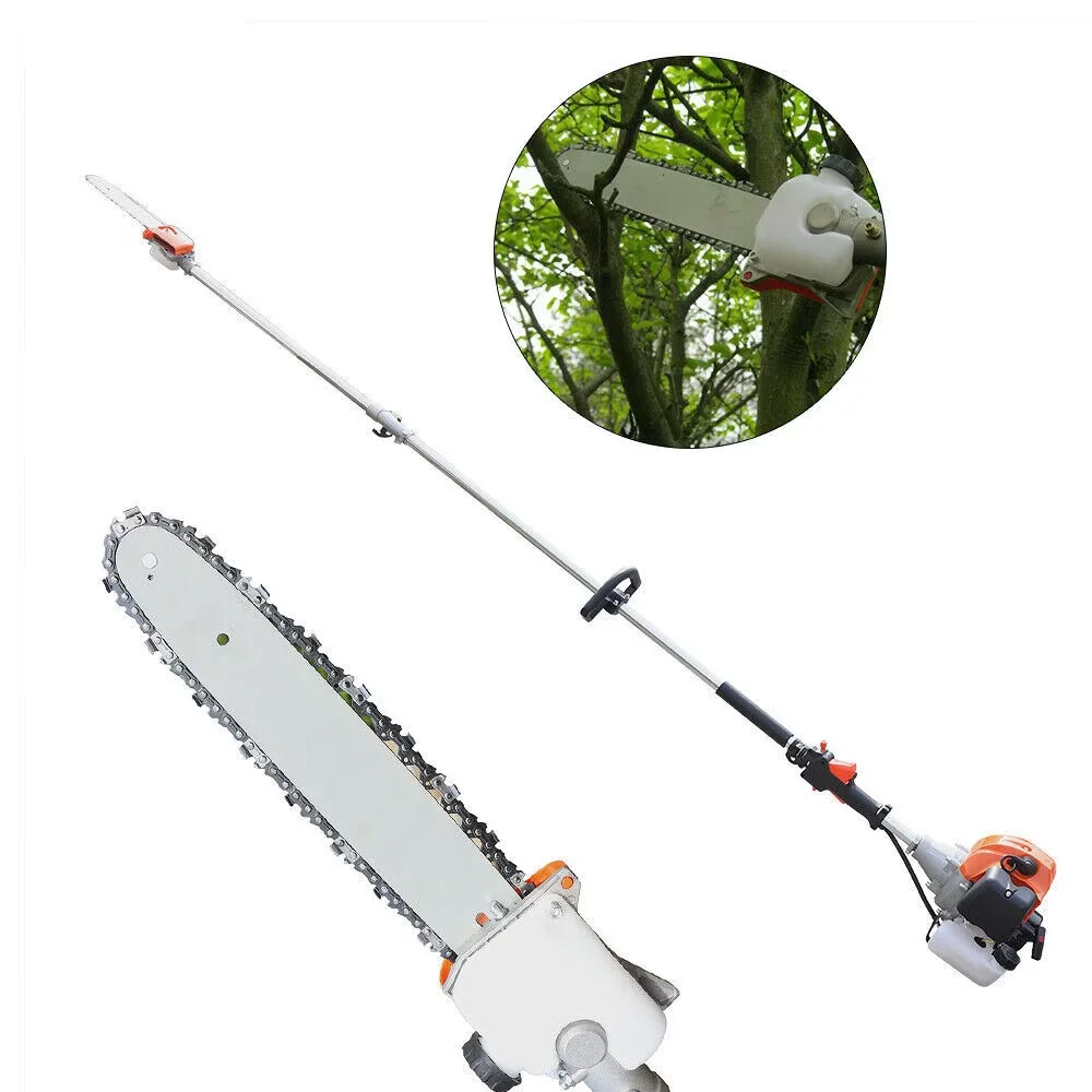 Sleek Pole Saw with 52CC 2-Stroke Gas Powered - Orange - Compact and Portable Model 077DCB