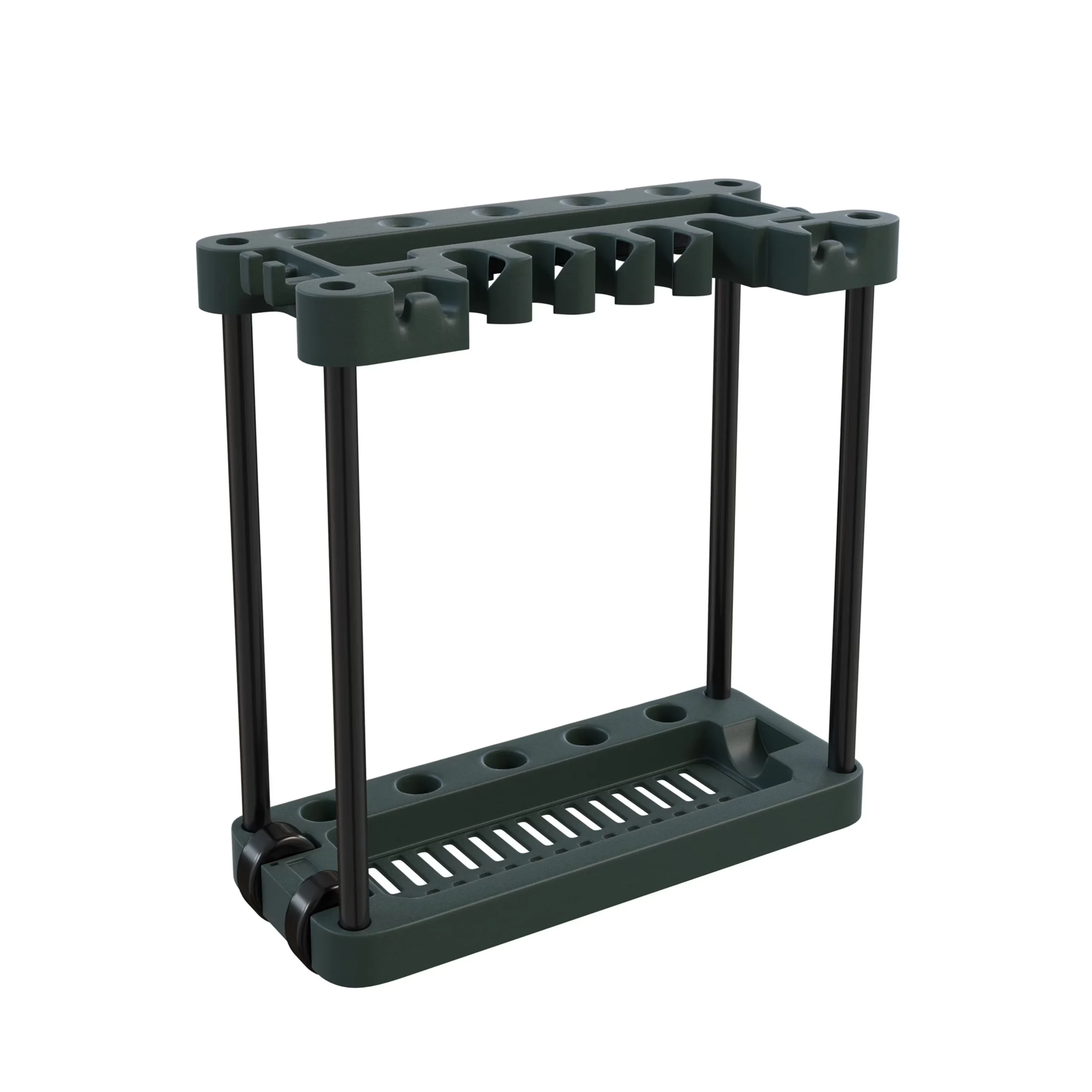 Durable Toolstorage with Portable, Portable Rolling Utility Rack, Garden Tool Organizer - Plastic Black Model 4459A2