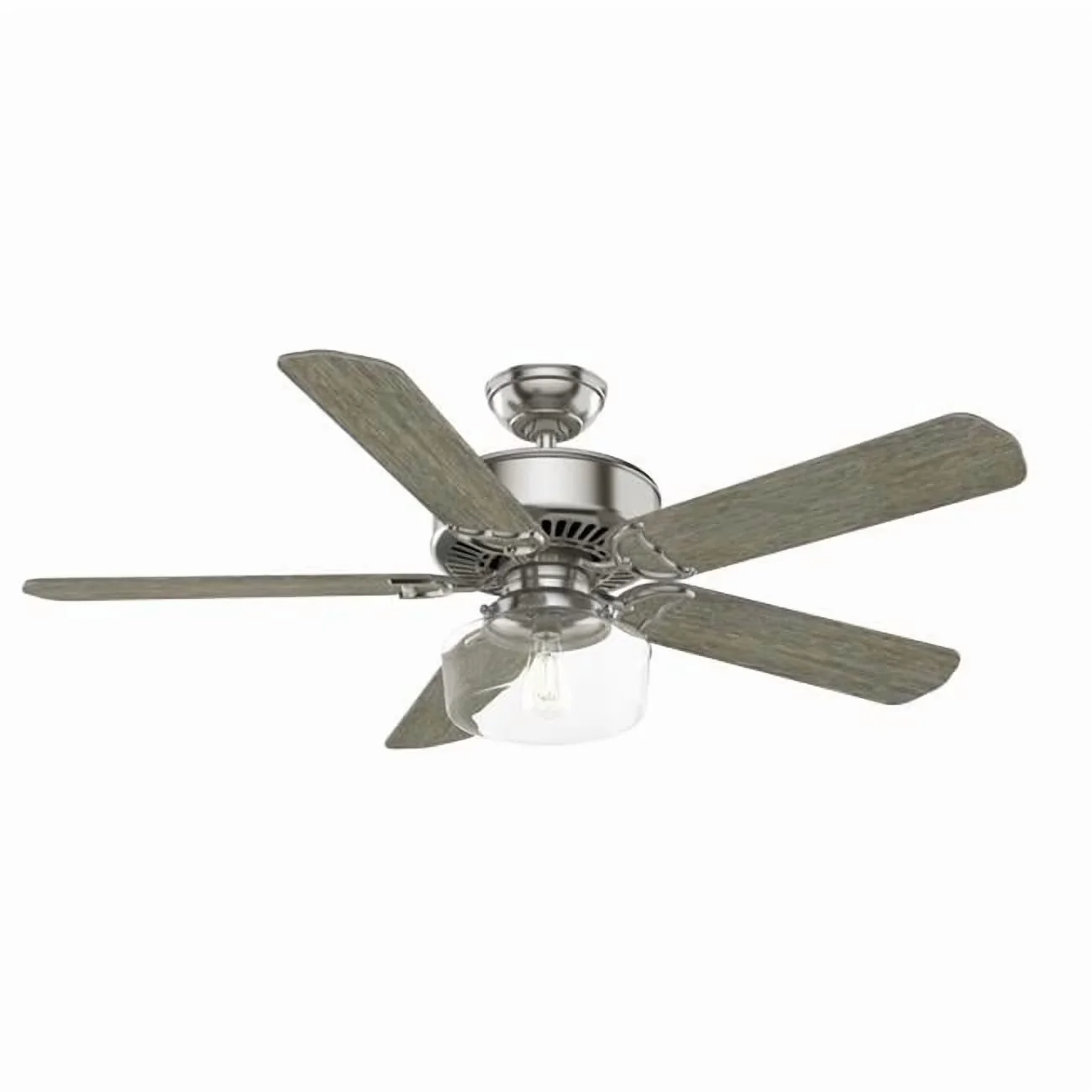 Sleek Ceiling Fan with Remote Controlled, Color: Brushed Nickel - Silver No Shade Model 7BA16B