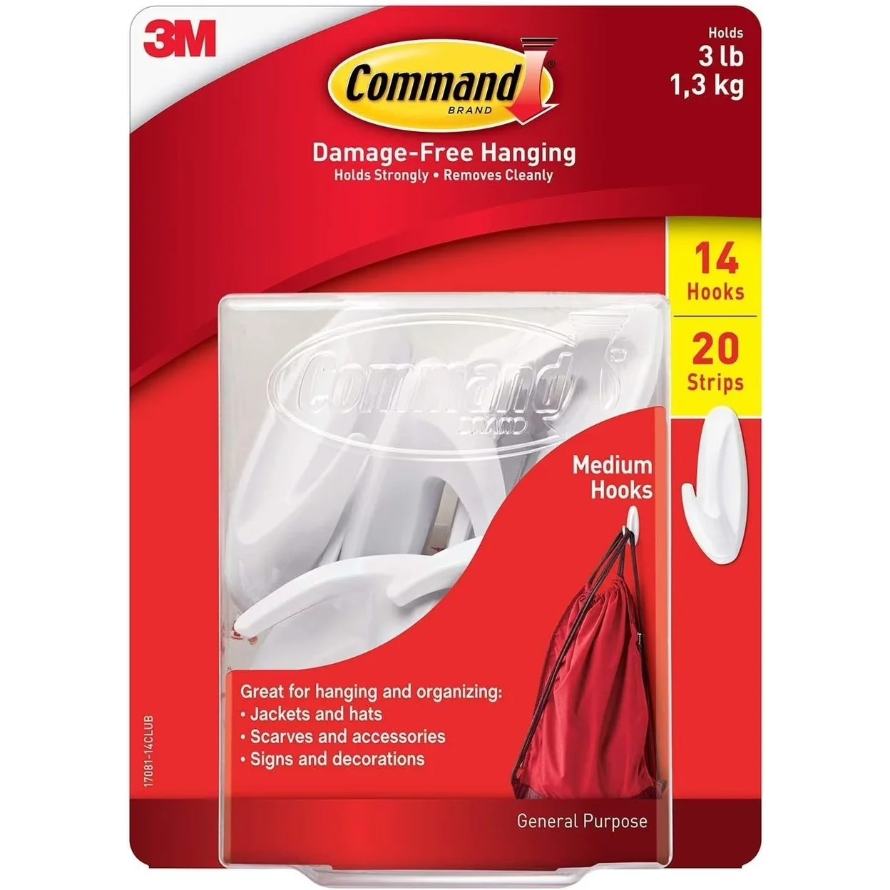 Stylish Damage-Free Hanging with Easy Installation, Weight (lbs.): 1.03 lb - Plastic Multicolor Model A820C0