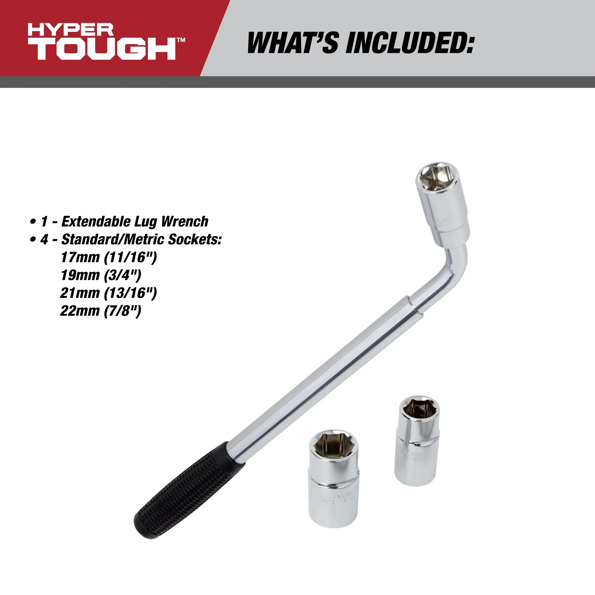 Premium Hand Tool with Telescoping Handle, Chrome - 15-inch to 22-inch Model DD7139