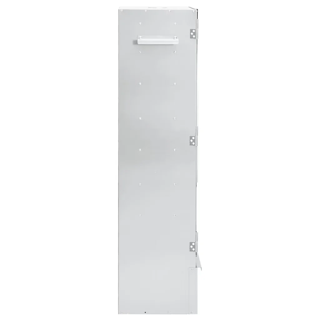 Reliable Smoker with Window, Suitable for outdoor use, Glass window size: 7.7" x 16.3" (L x W) - Silver Galvanised Steel, Glass Model 8ECF91