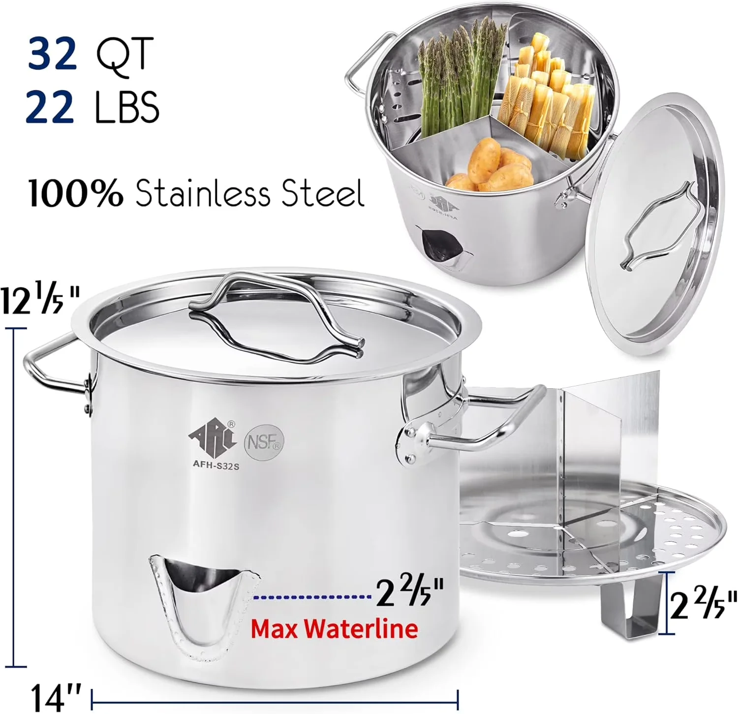 Versatile Outdoor Fryer with Propane Burner - Silver for Outdoor, Large Model 1D2C08