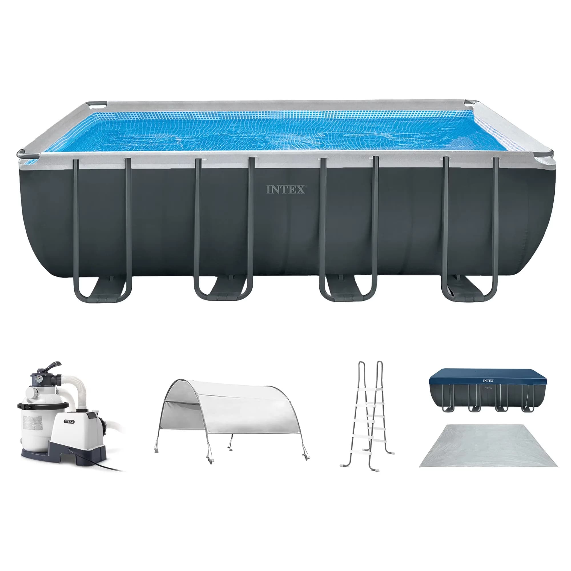 Durable Above Ground Pool with Uv Resistant, Canopy - Beige 18Ft for General Purpose Model 095BA0