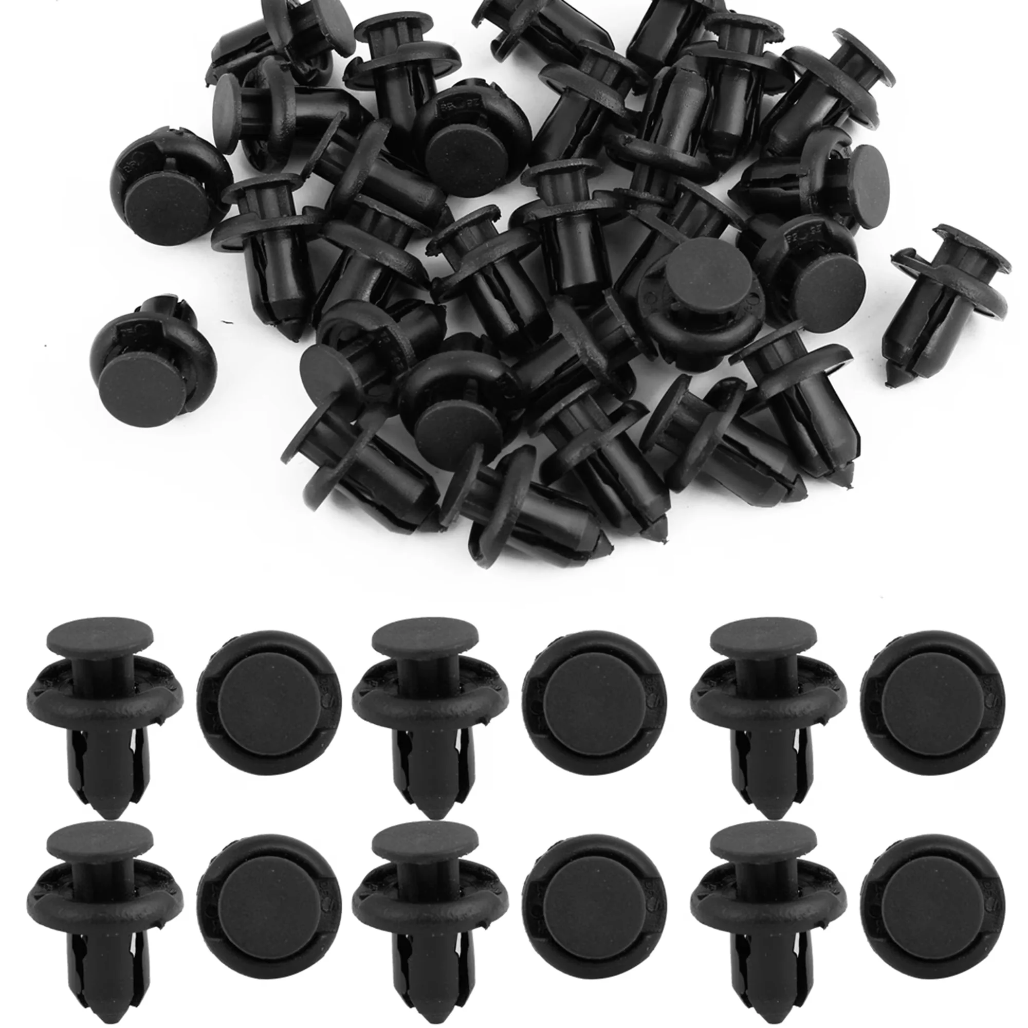 Fastener Modern with Easy Installation, Total Length: 25mm/1 inches - Plastic Black Model 5268BF