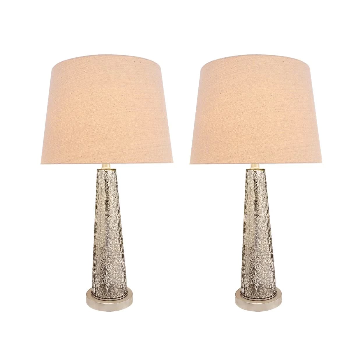 Sleek Table Lamp with Incandescent, Transitional, 30" High Transitional Glass - Glass Beige Model 7C1C13