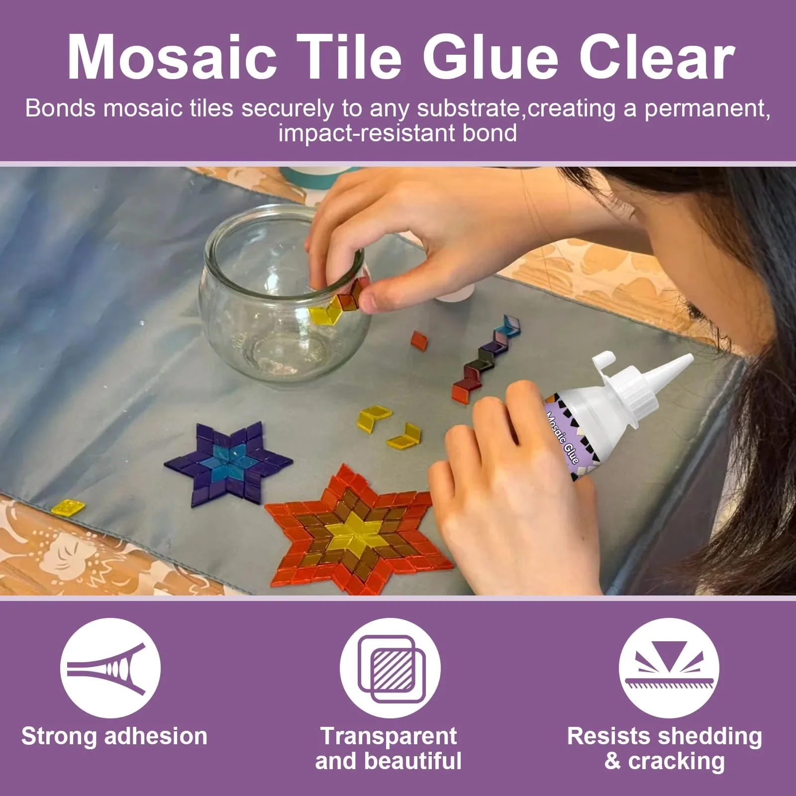 Durable Adhesives Glues In Paint Supplies Tool with Mosaic Adhesive, Waterproof - Clear 0.23 lbs Model E1D247
