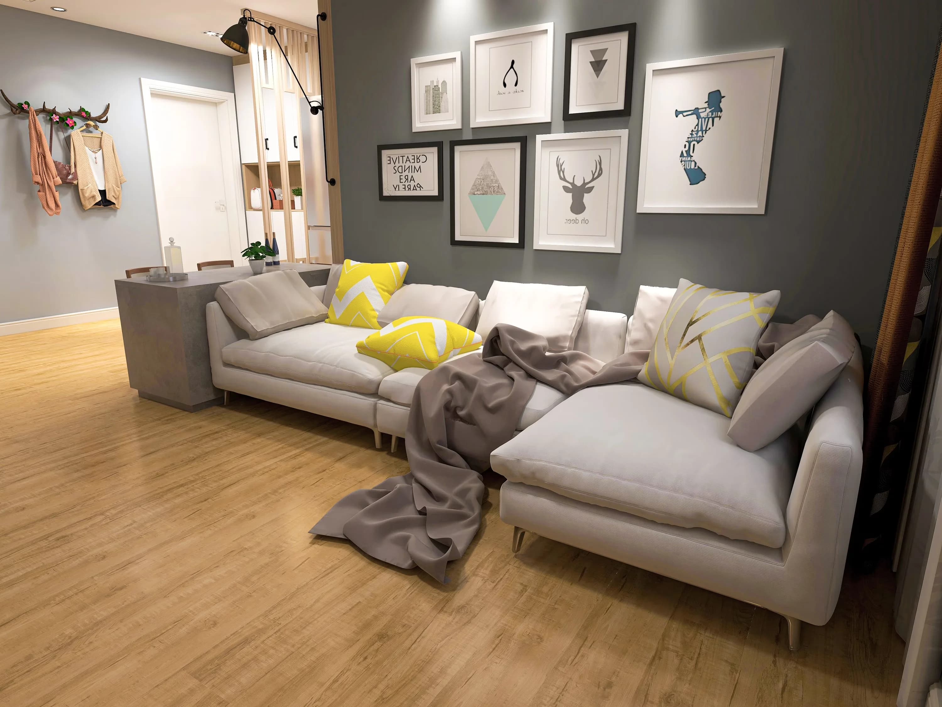 Modern Grey Vinyl Flooring Vinyl Plank Flooring with Waterproof, 100% waterproof, slip resistance - Acadia Pine Model EB76F0