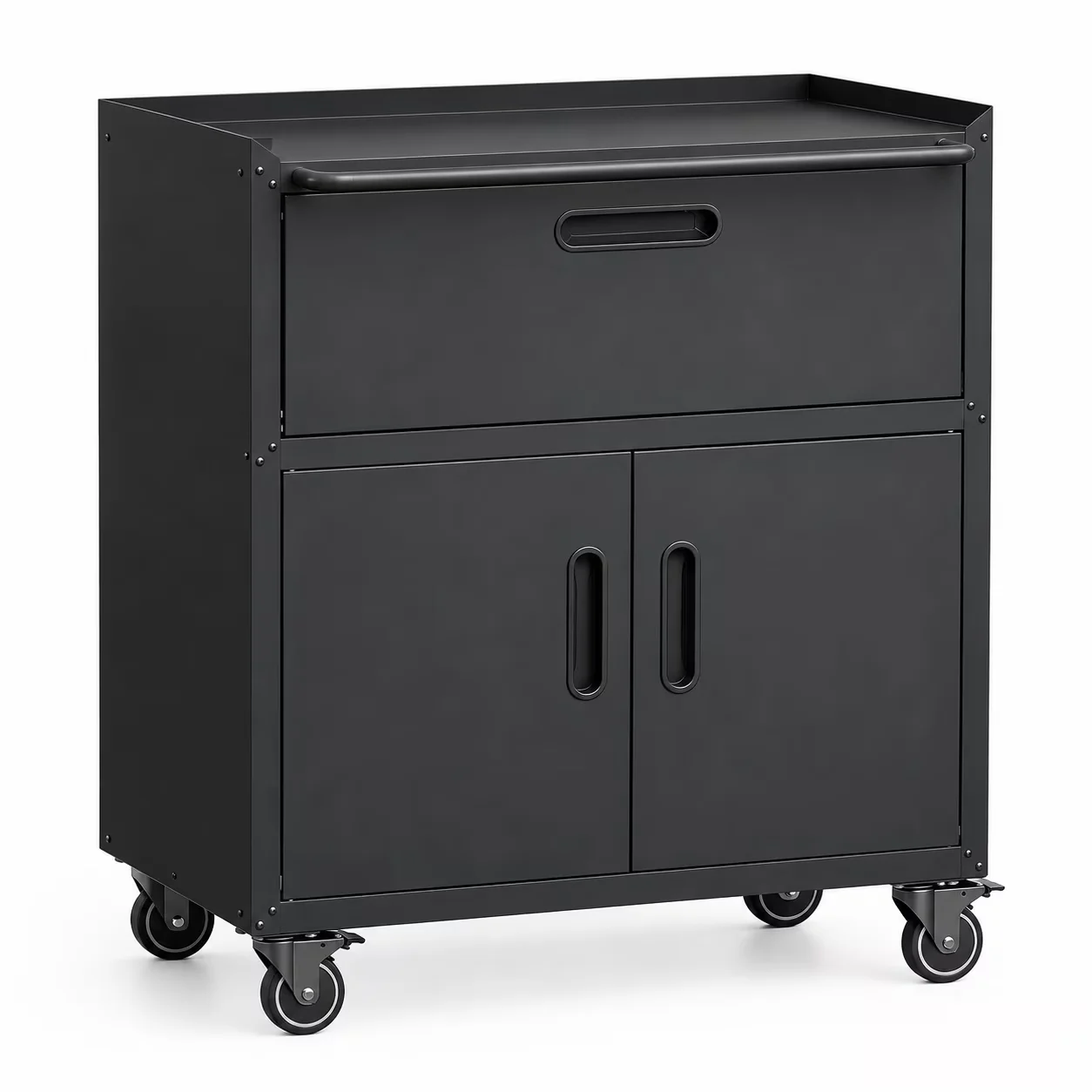 Durable Toolstorage with Lockable, Heavy Duty, Rolling Tool Cabinet - Black Metal Model 3CCF71