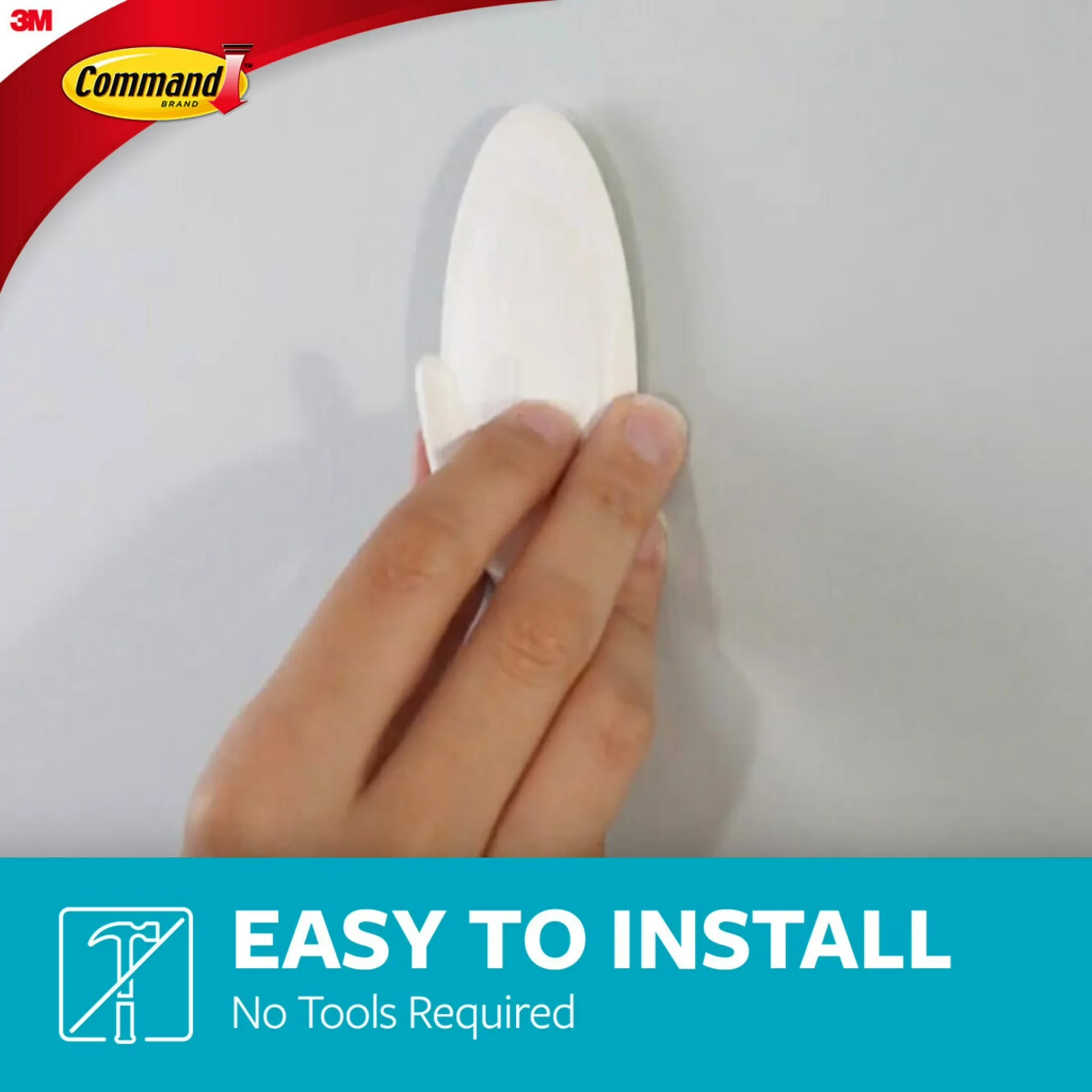 Damage-Free Hanging Modern with Easy Installation, Quartz - White Plastic Model E253CA
